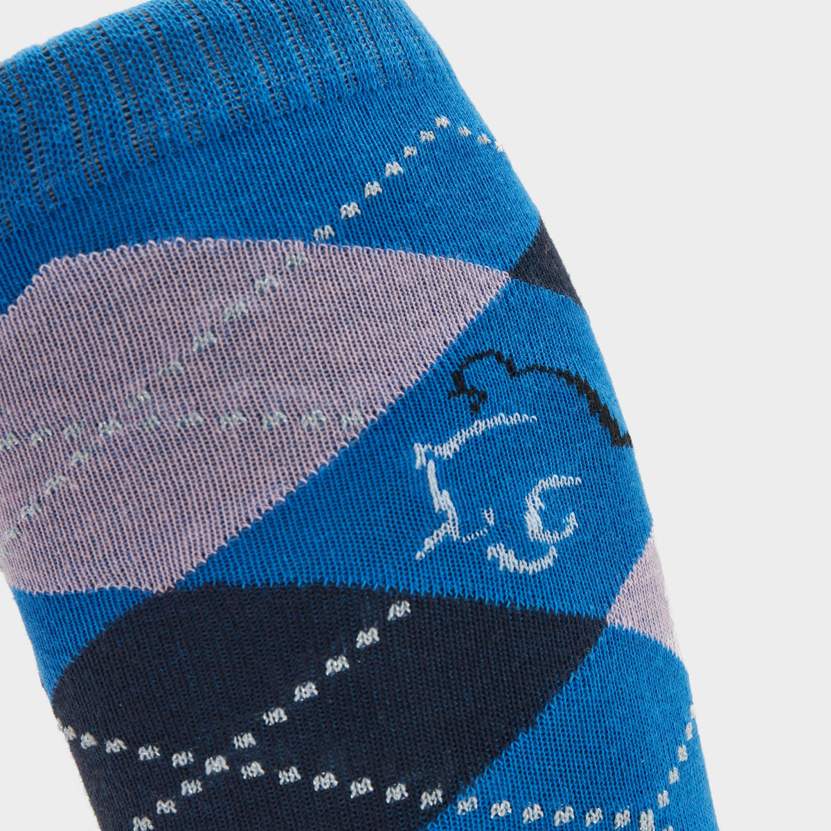 Kids Argyle Cotton Socks Blue