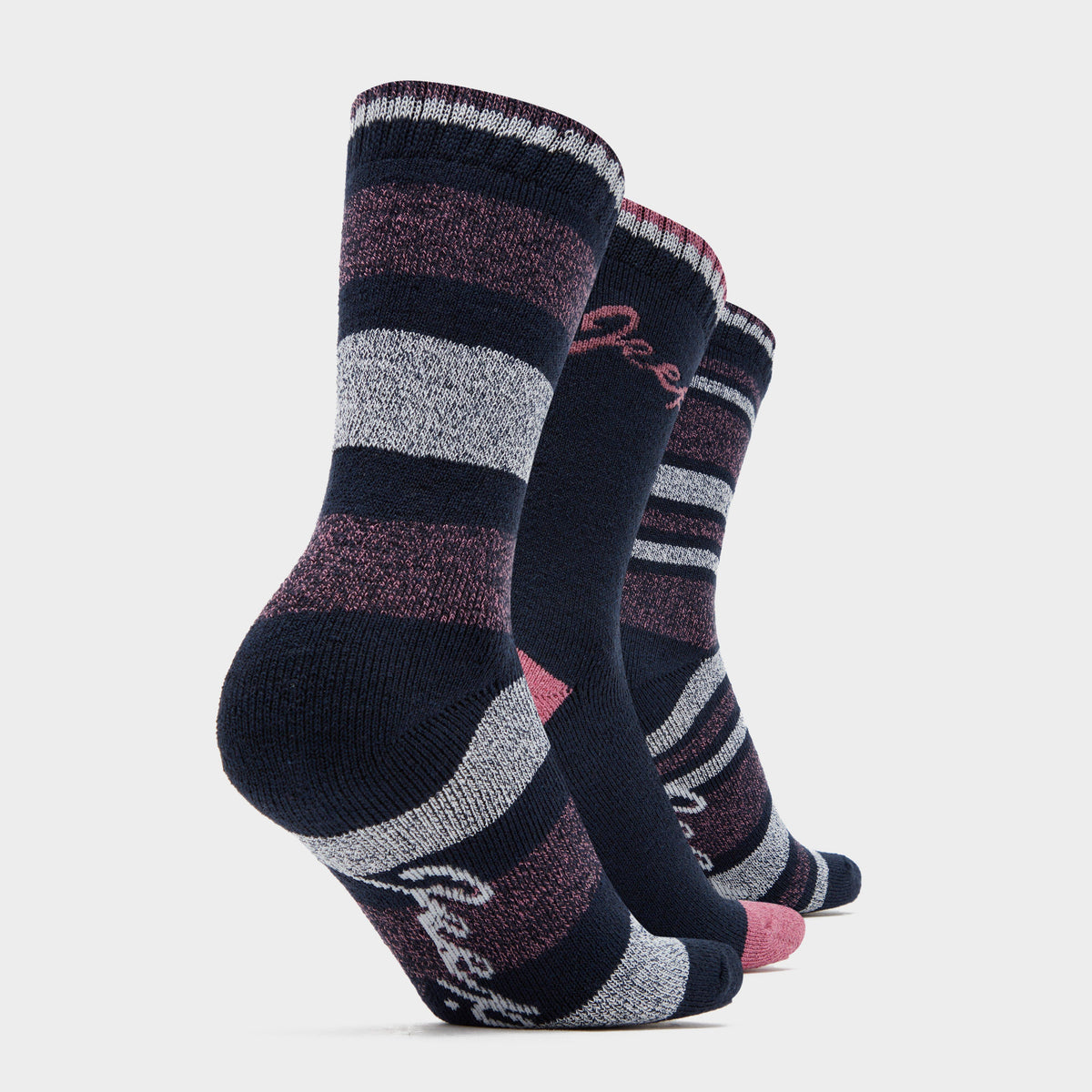 Womens Stripe Socks 3 Pack Navy