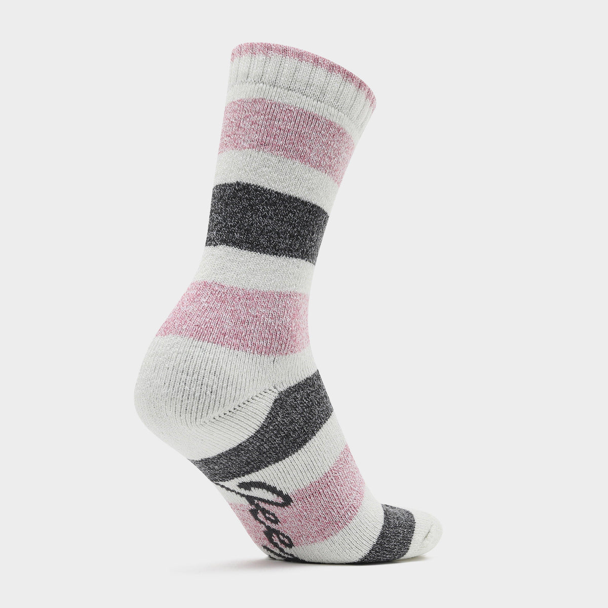 Womens Stripe Socks 3 Pack Pink/Grey