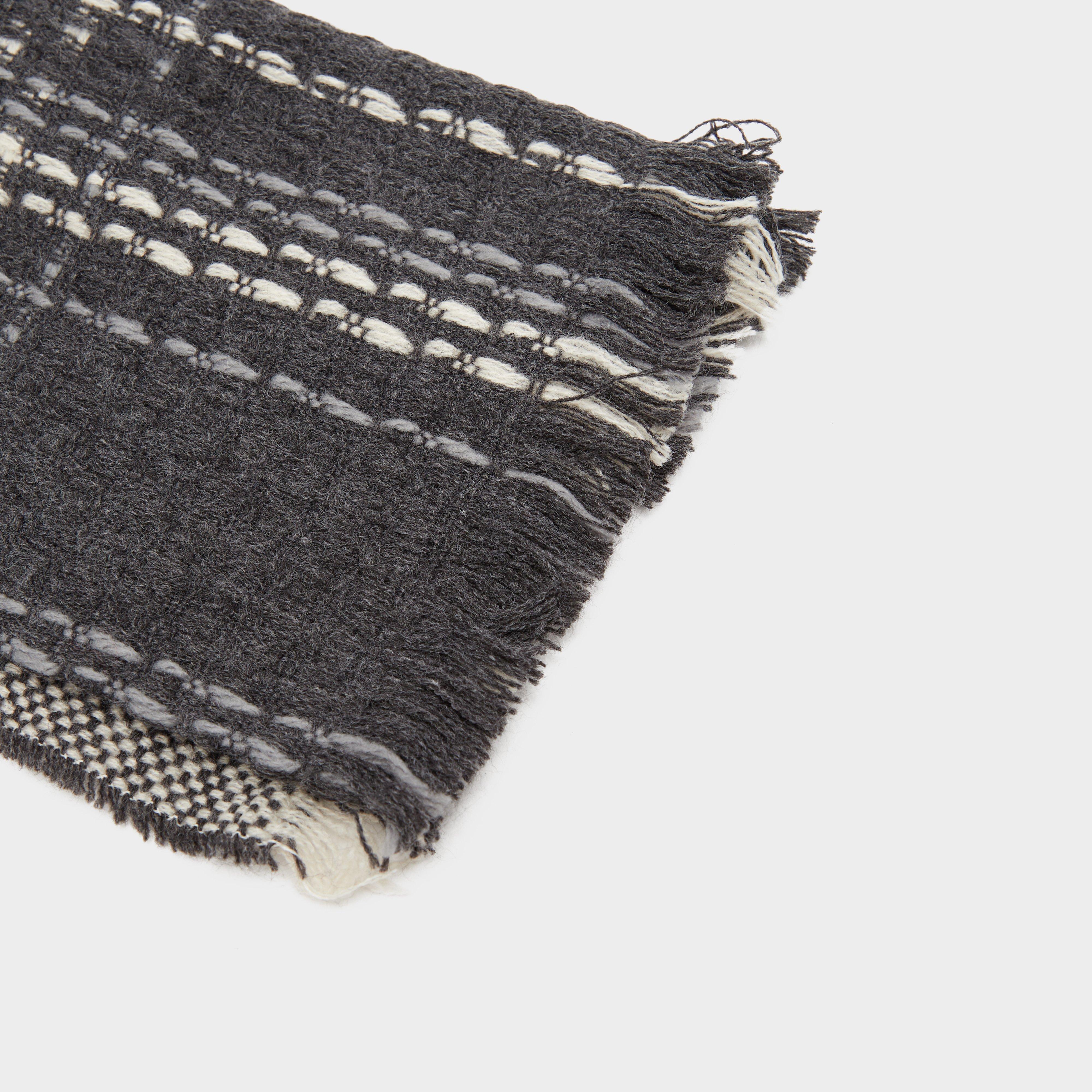 Womens Woven Scarf Black Chequered