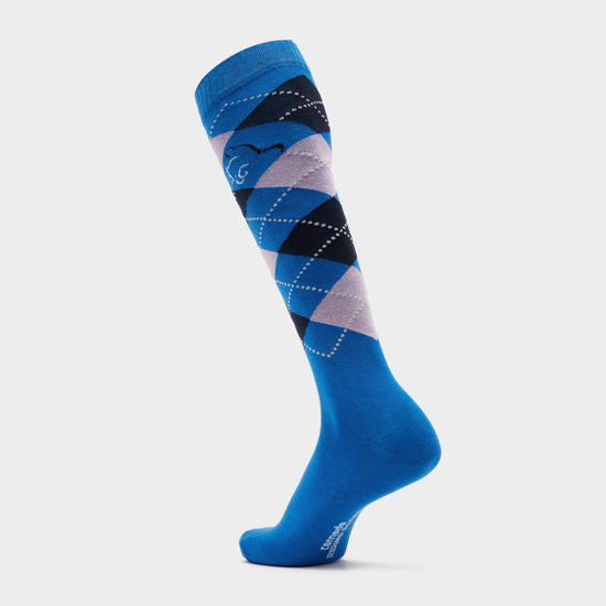 Adults Argyle Cotton Socks Blue