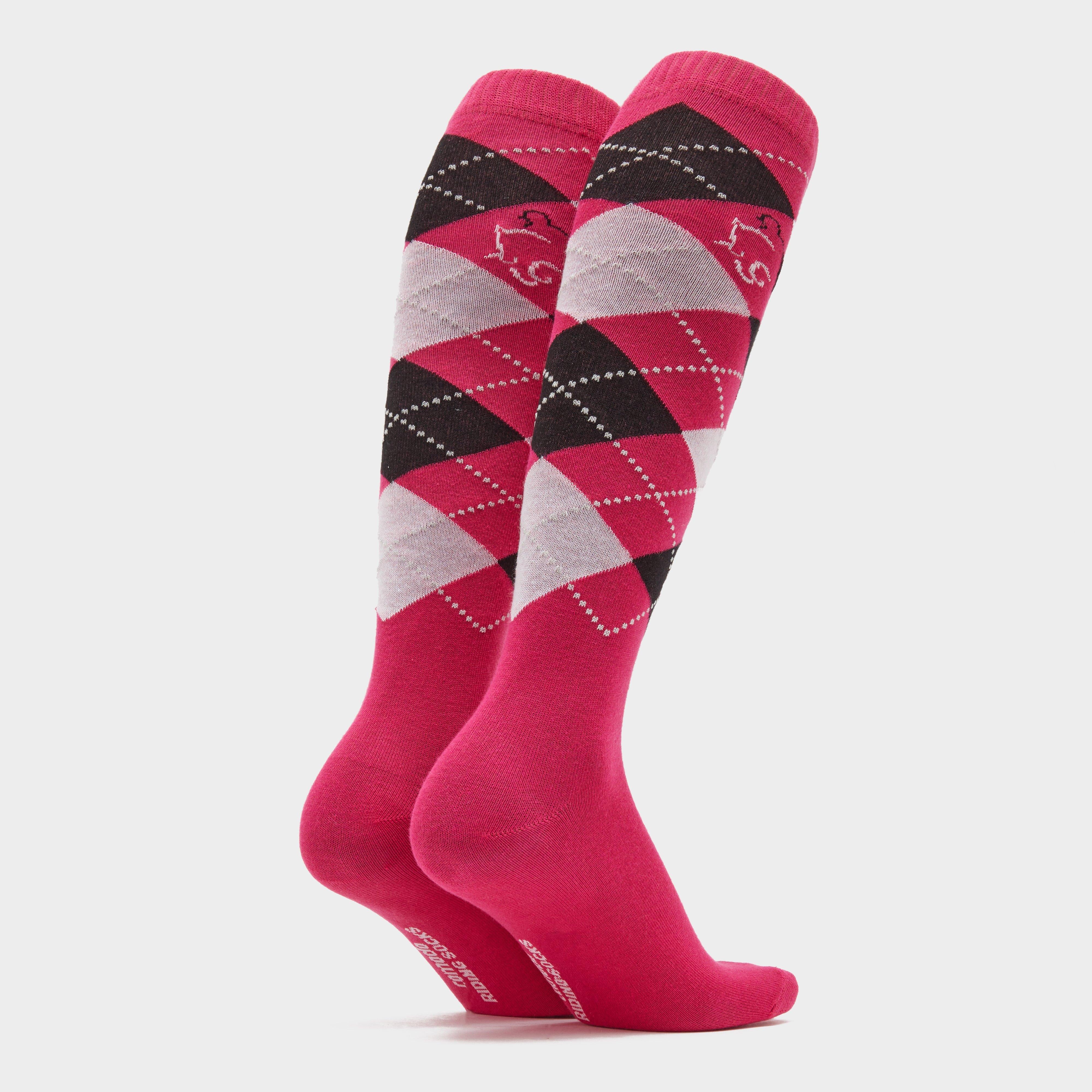 Kids Argyle Cotton Socks Pink