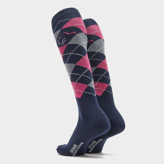 Adults Argyle Cotton Socks Navy