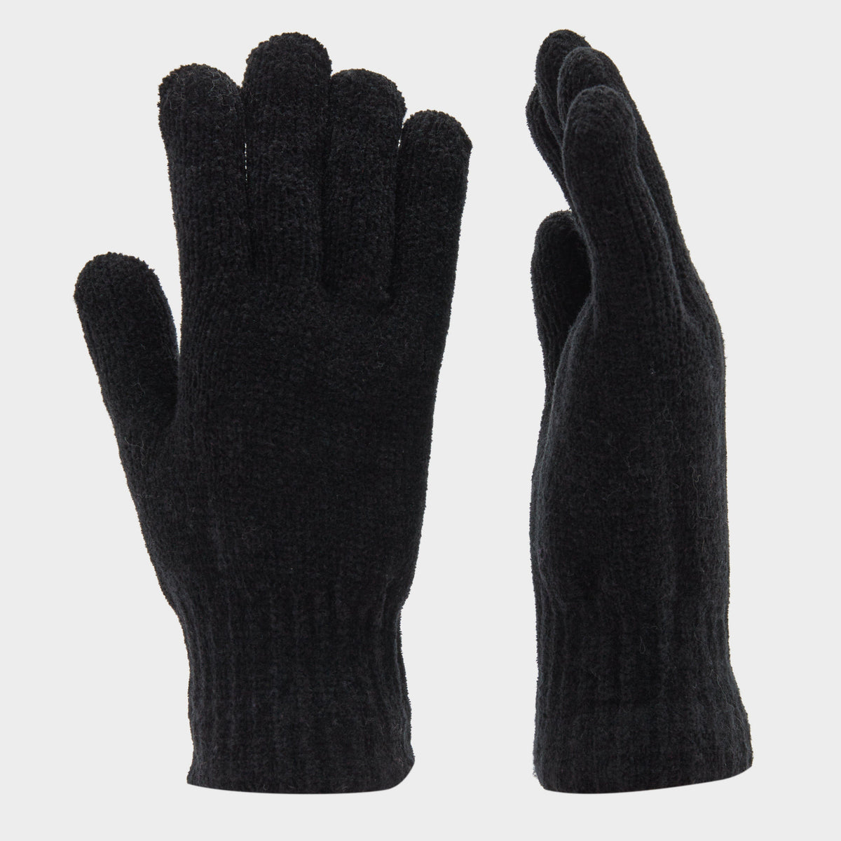 Womens Chenille Gloves Black