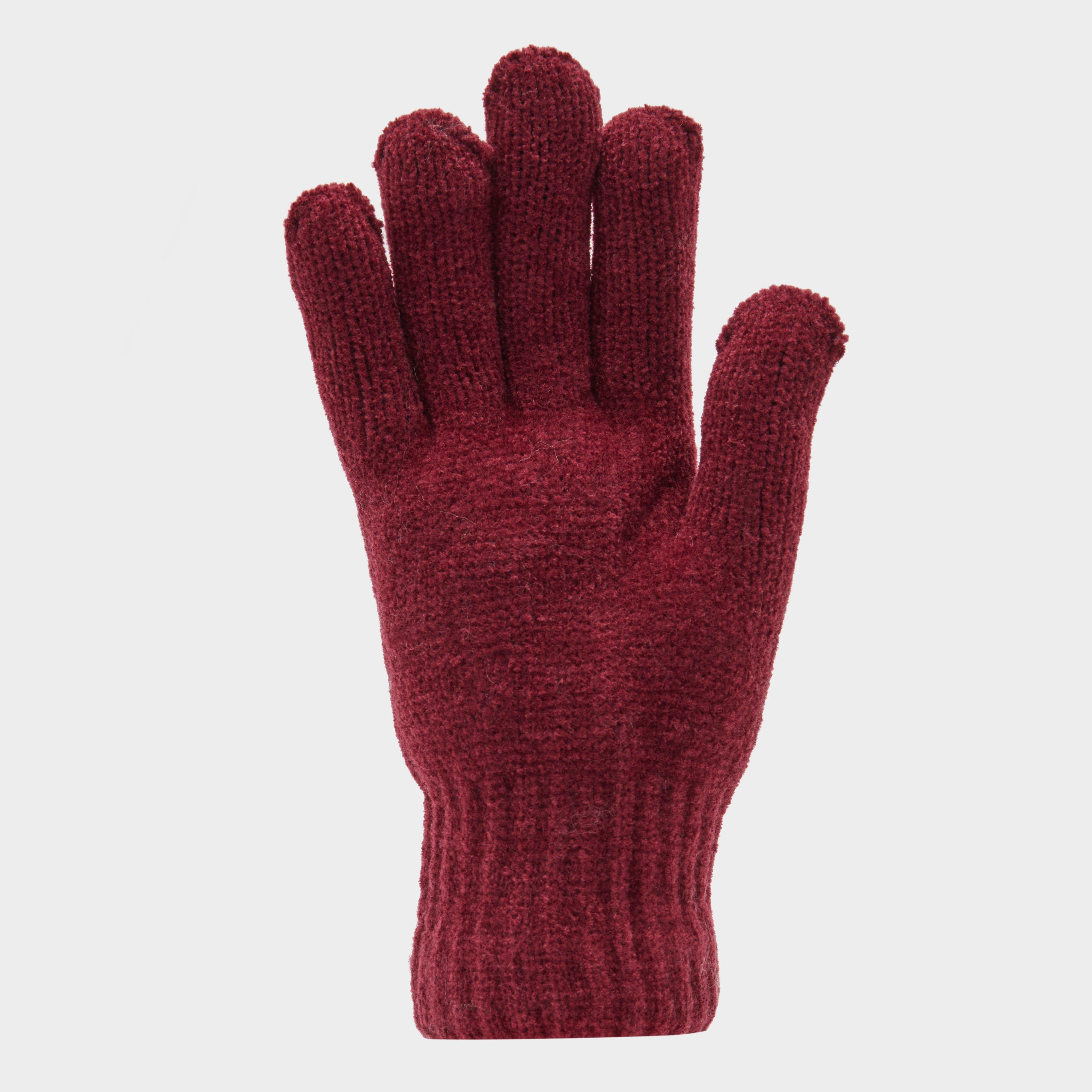 Womens Chenille Gloves Burgundy