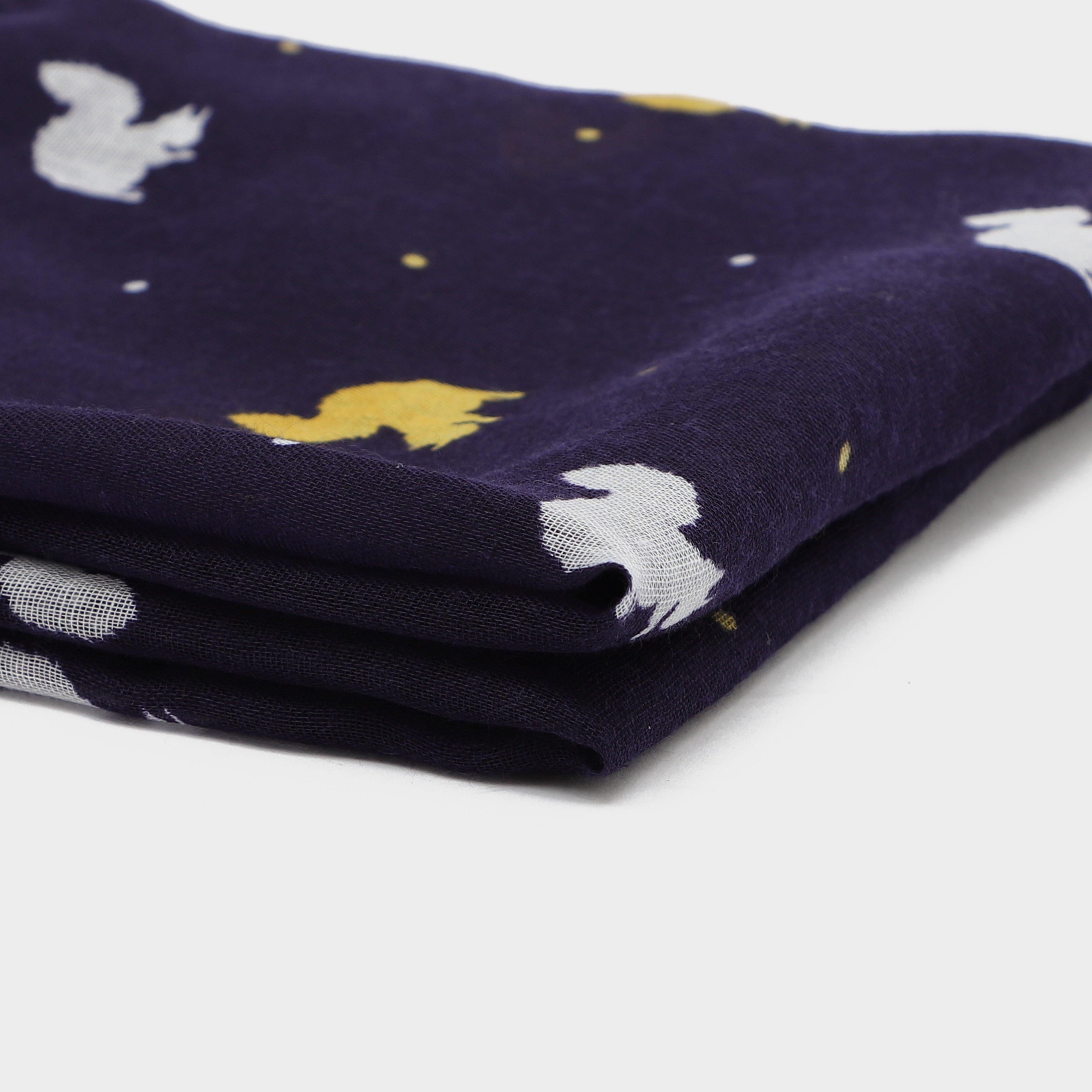 Womens Blaze Viscose Scarf Navy Squirrels