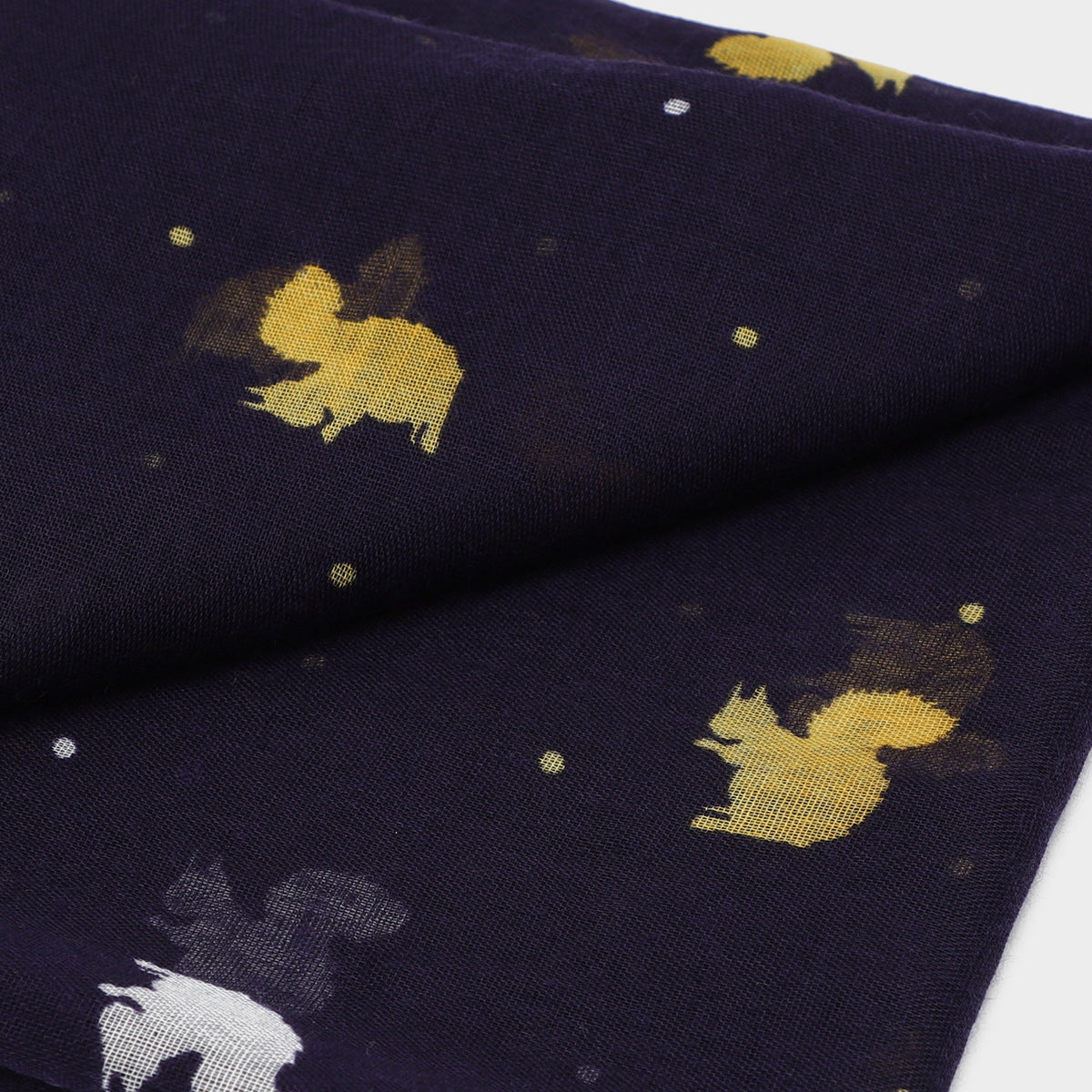 Womens Blaze Viscose Scarf Navy Squirrels