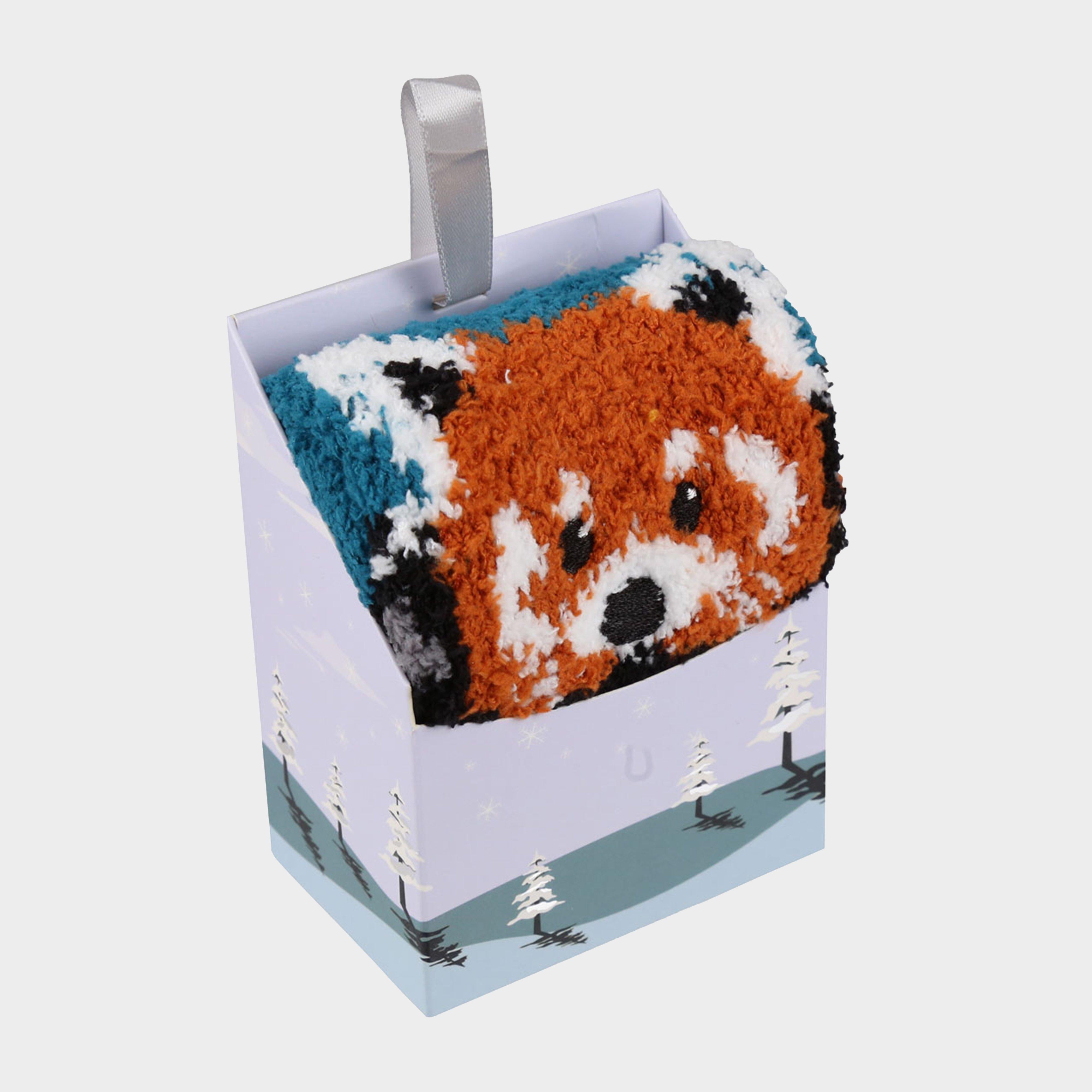 Womens Fluffy Hanging Socks Blue Fox