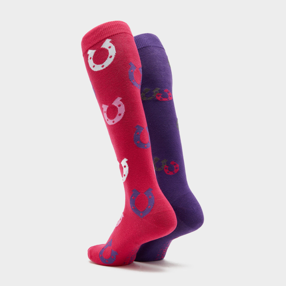 Womens Horseshoe 2 Pack Socks Raspberry/Purple