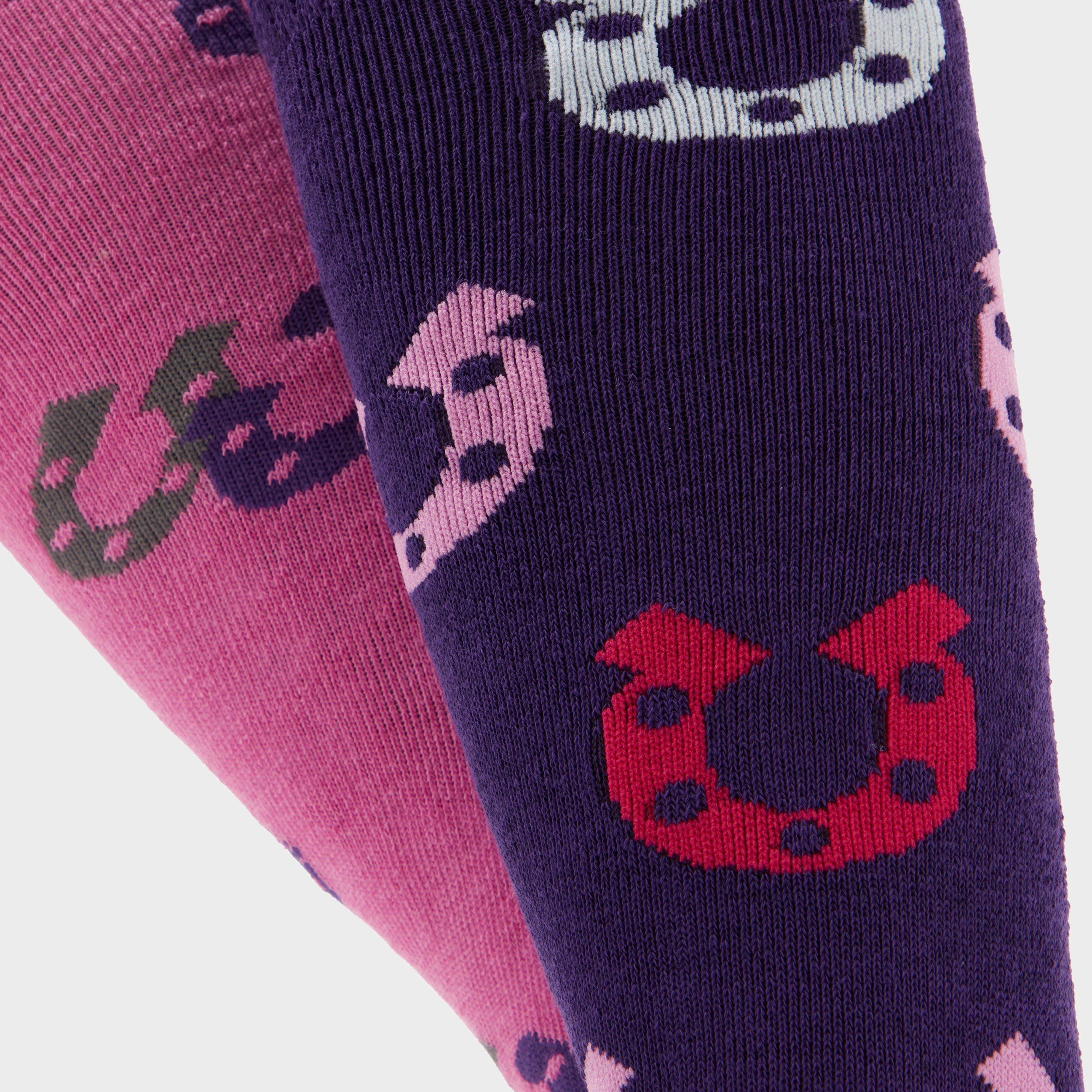 Equestrian Kids Horseshoe Socks 2 Pack Charcoal/Black