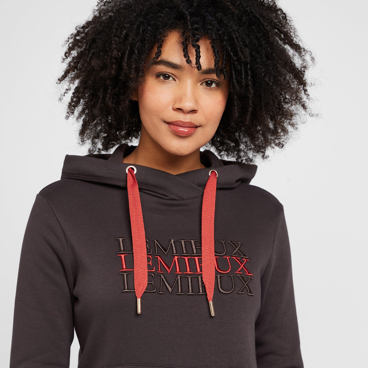 Womens Cross Over Hoodie Liquourice