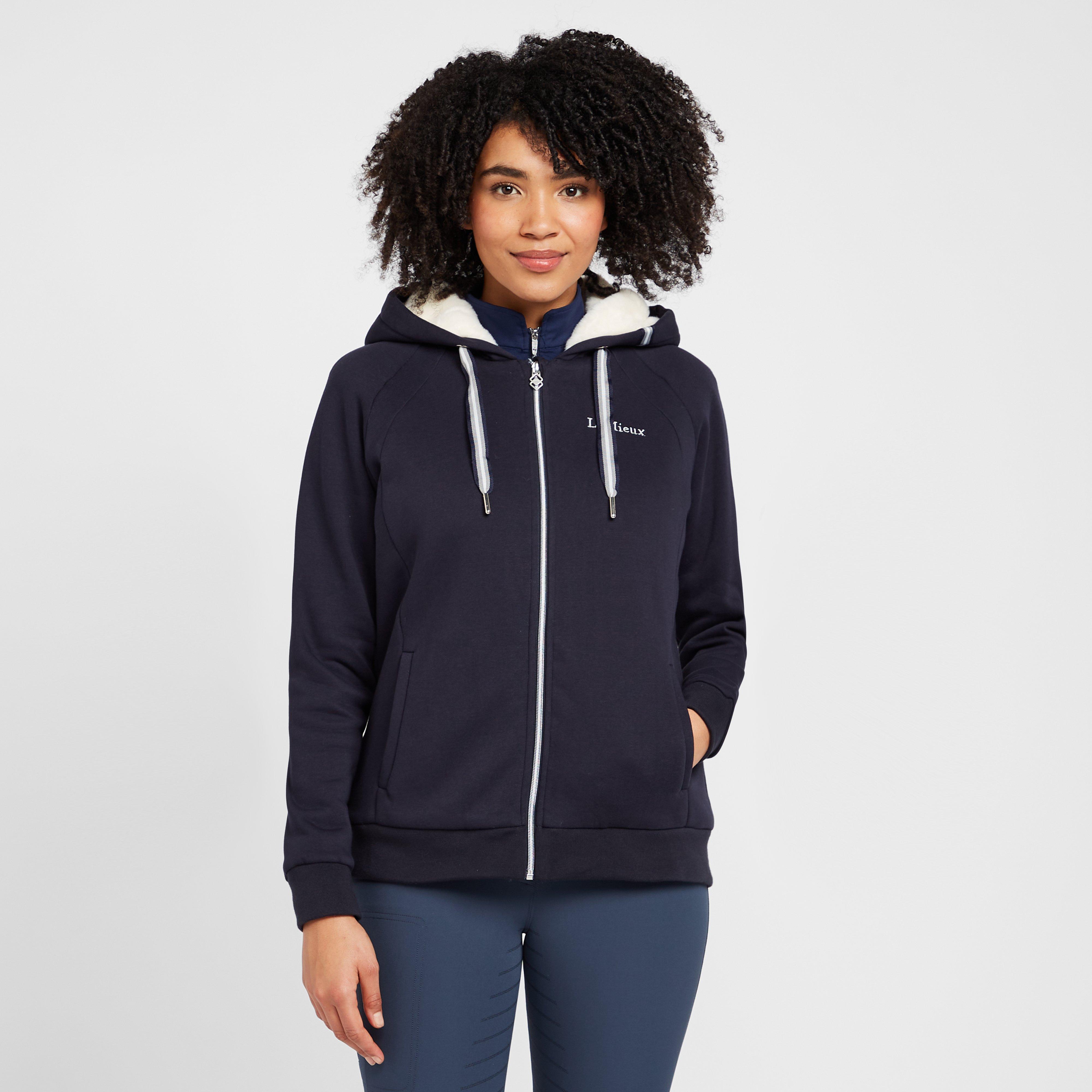 Womens Sherpa Fleece Lined Full Zip Hoody Navy