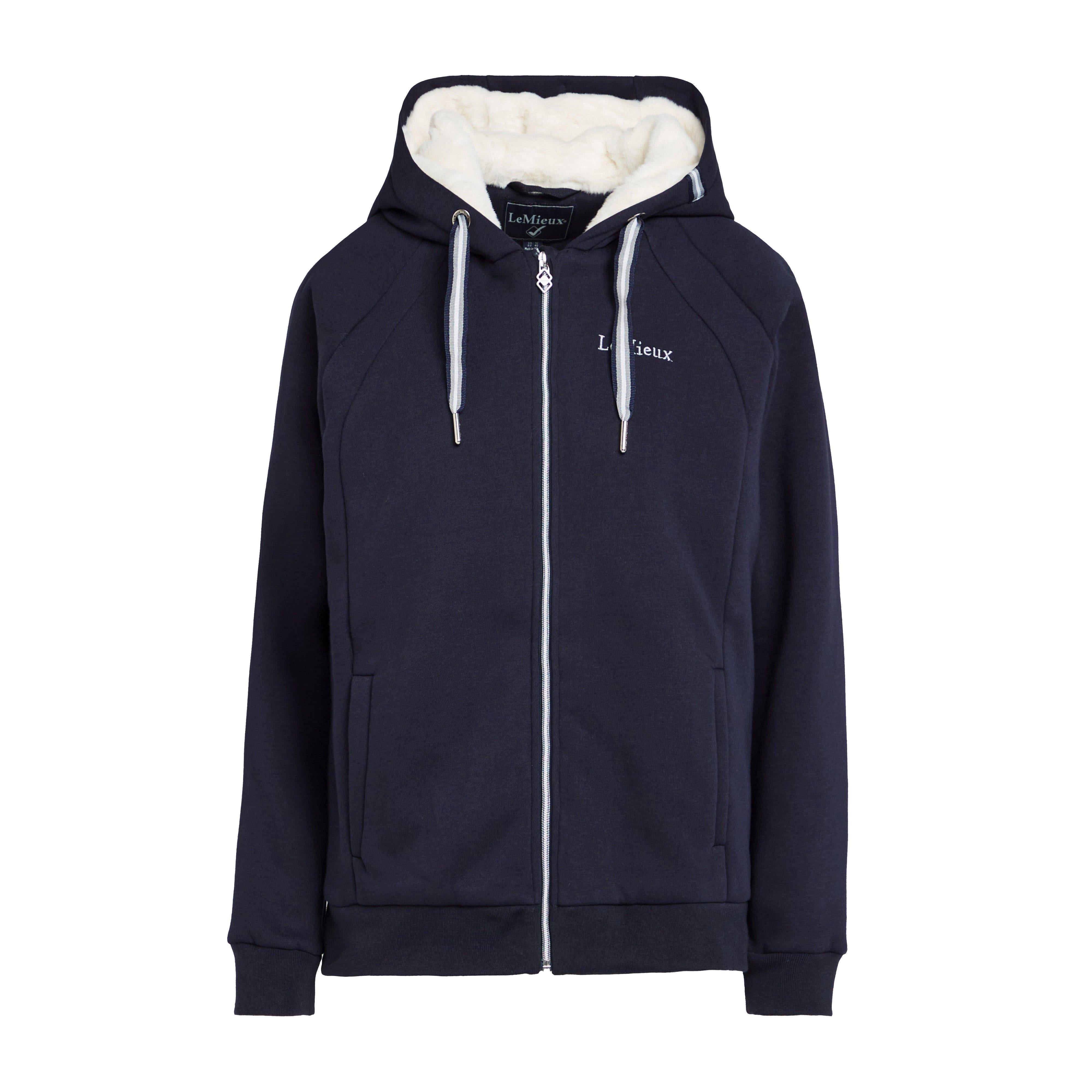 Womens Sherpa Fleece Lined Full Zip Hoody Navy