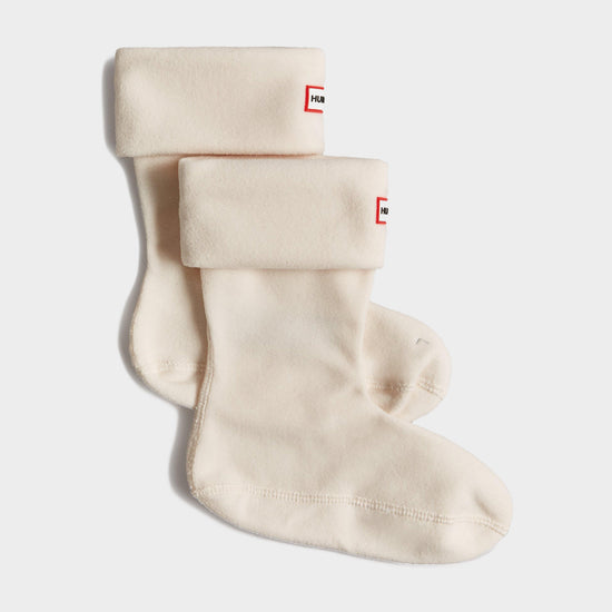 Recycled Fleece Short Boot Socks White