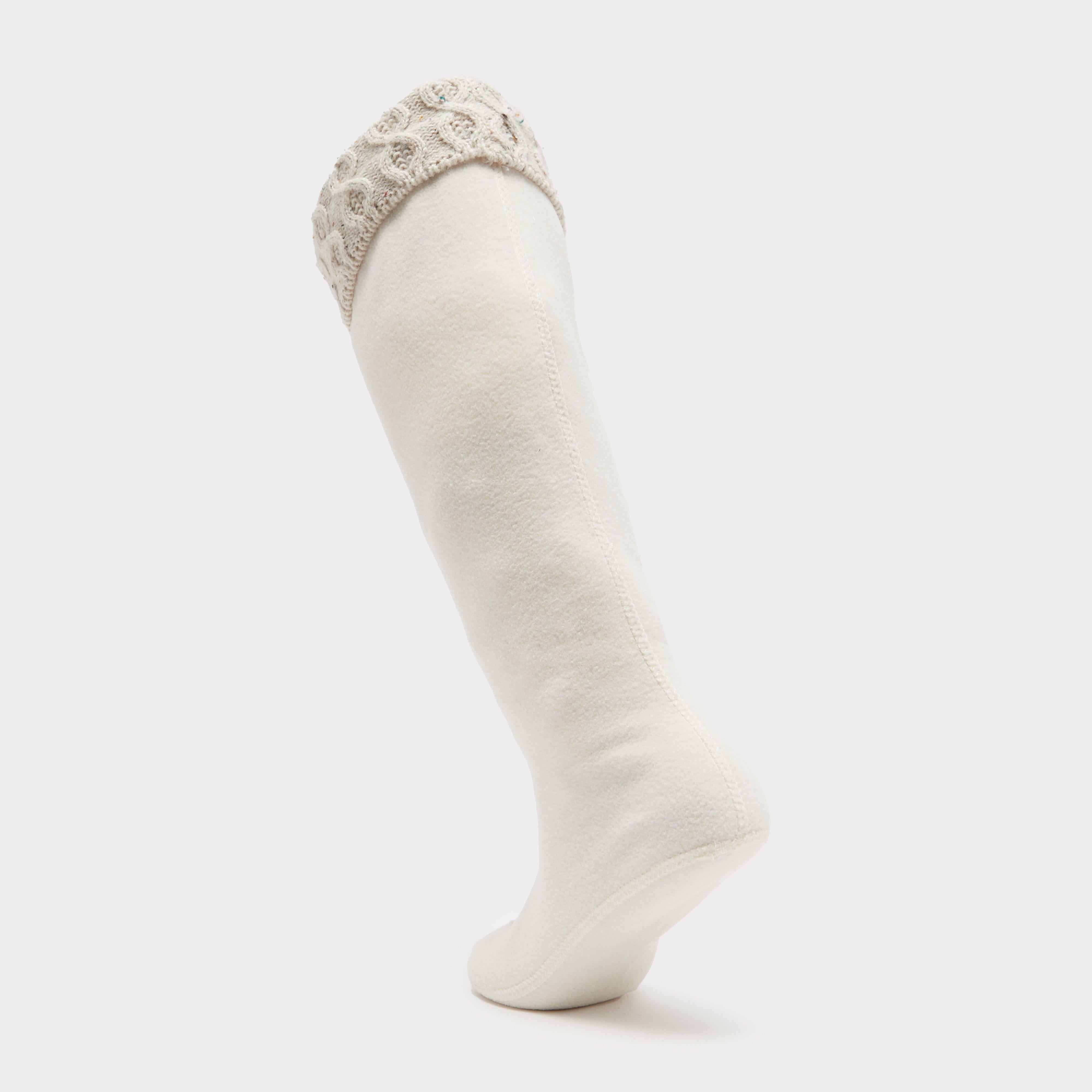 Recycled Twist Tall Boot Socks White