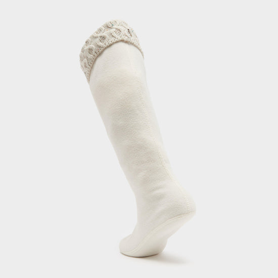 Recycled Twist Tall Boot Socks White