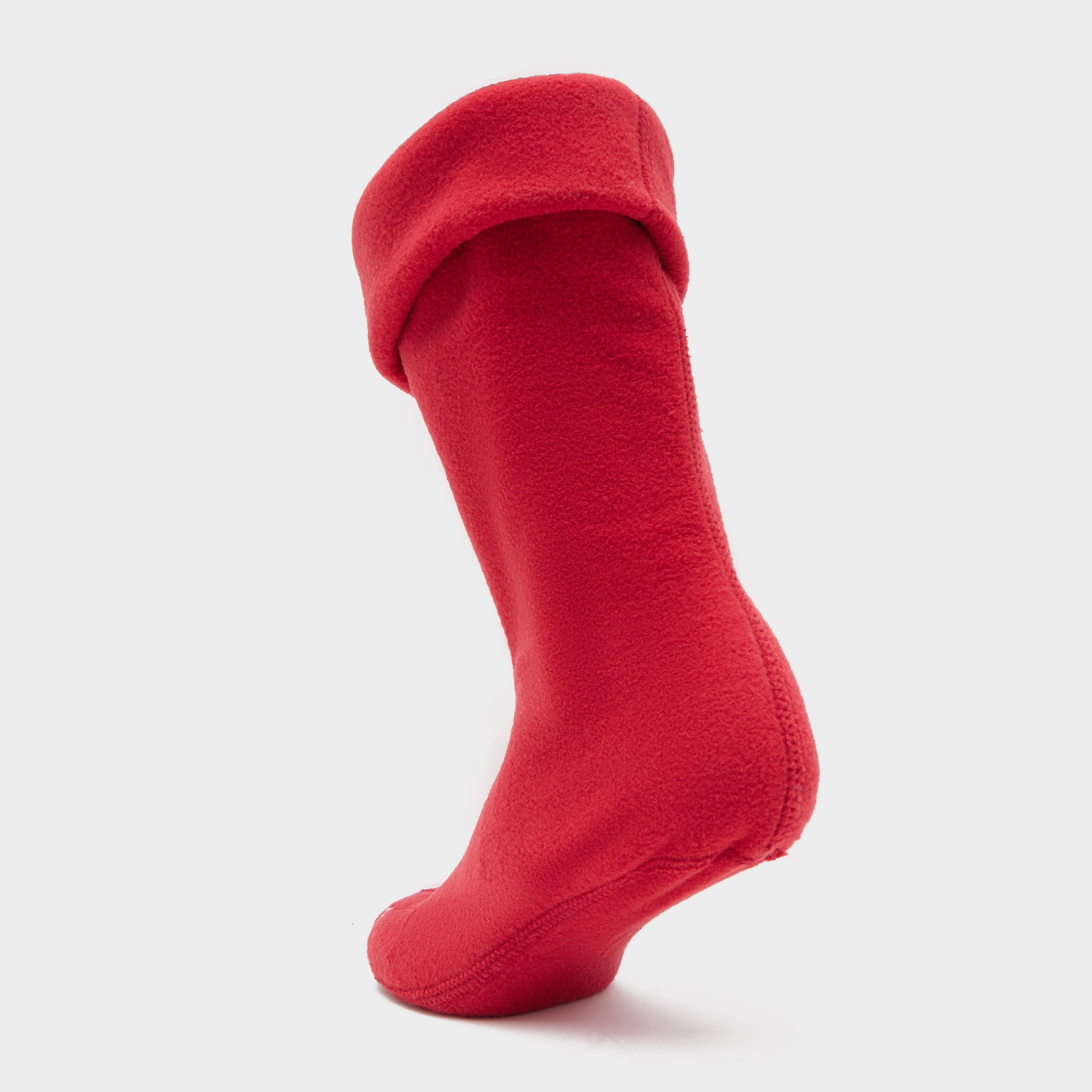 Kids Recycled Fleece Boot Socks Red