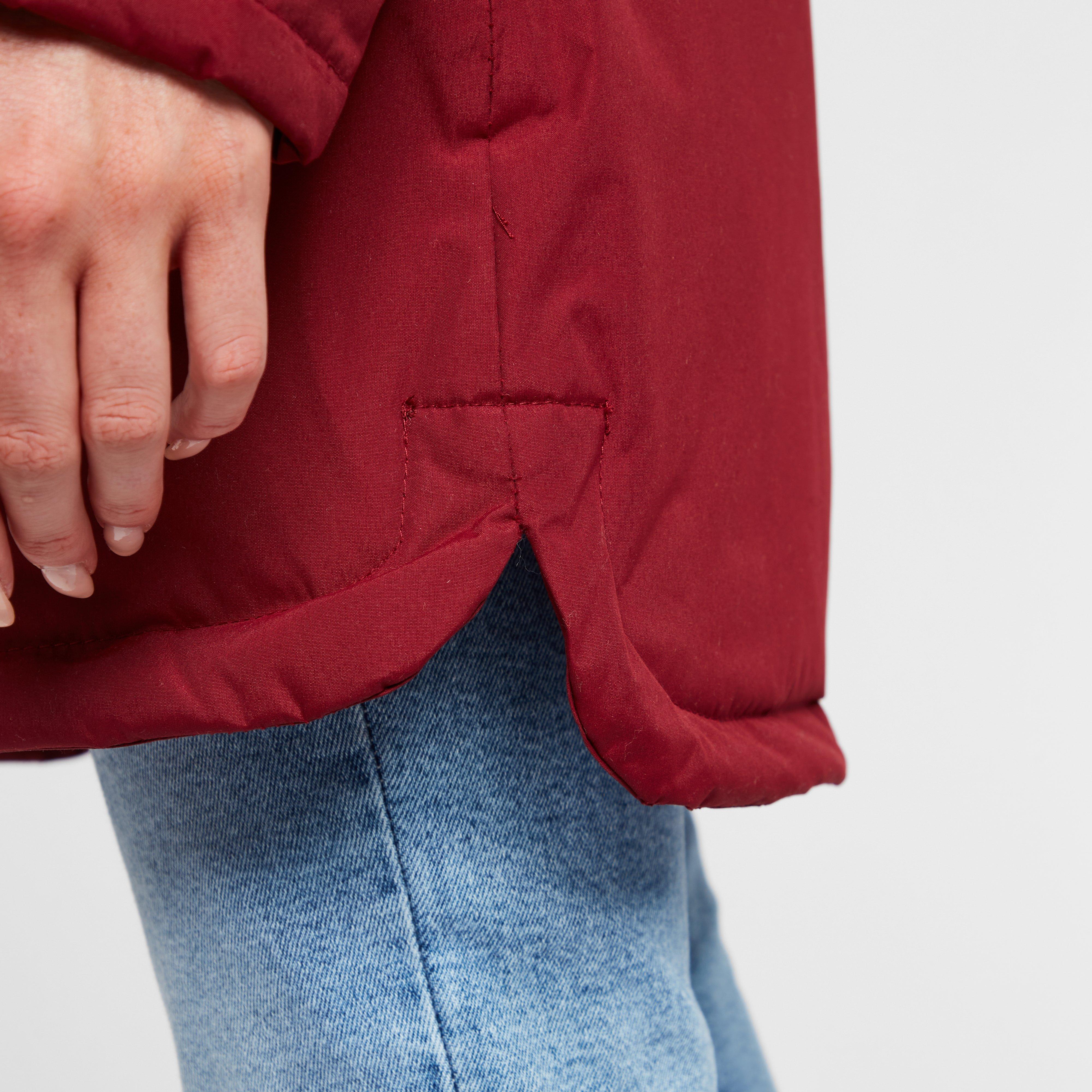 Womens Sabinka Fur Trim Parka Jacket Red