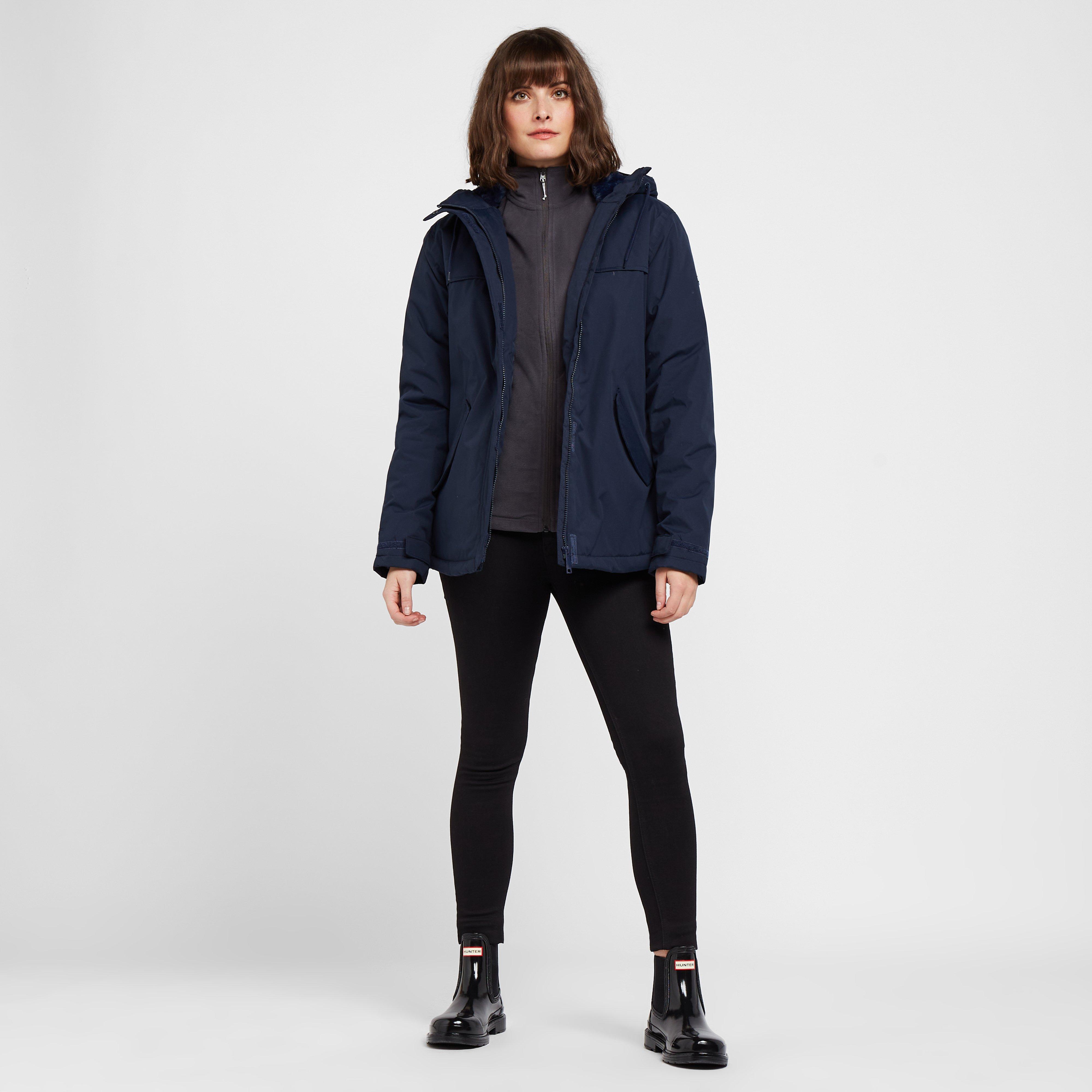 Womens Bria Fur Lined Waterproof Jacket Navy
