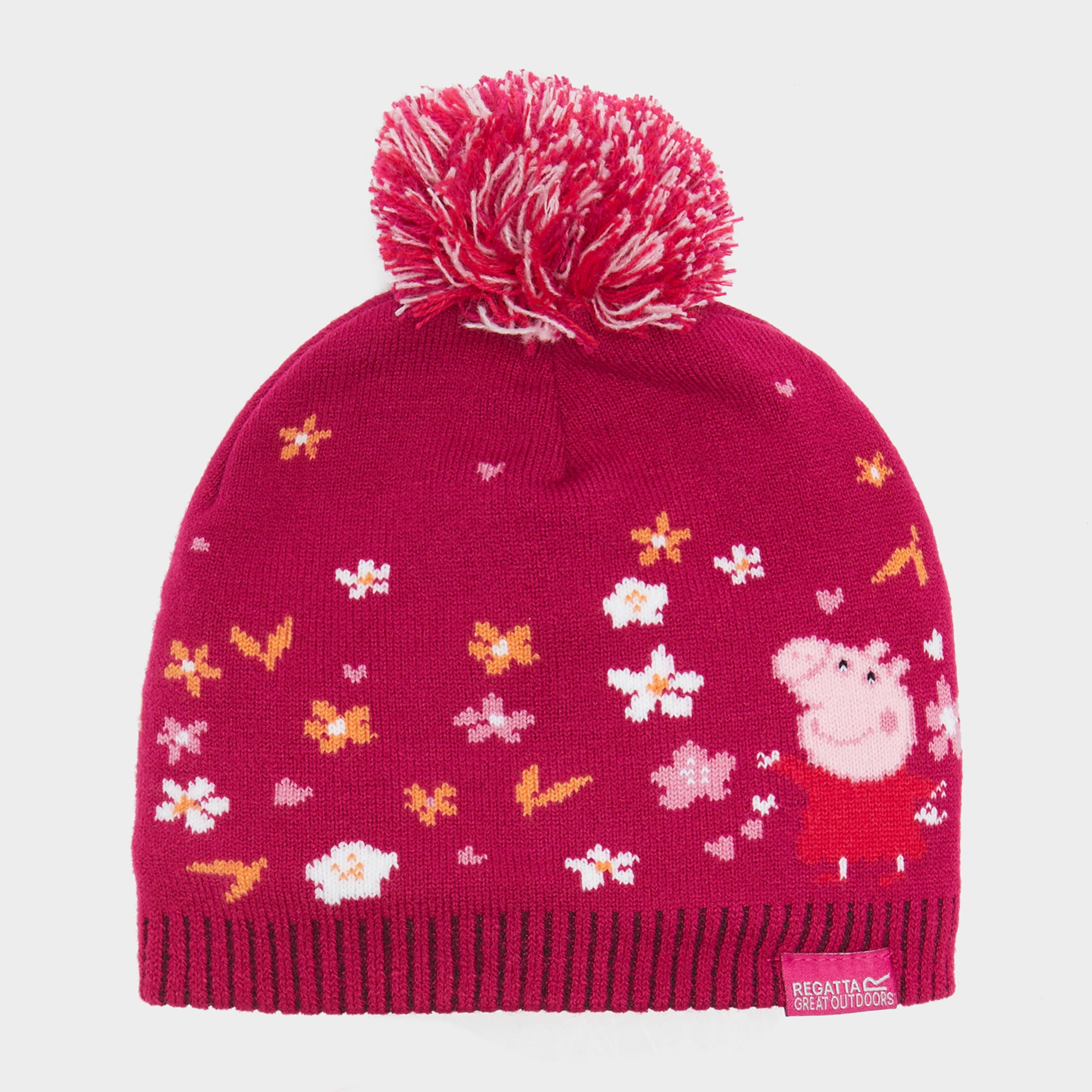 Peppa Pig Knitted Pom Pom Hat Scarf and Glove Set Pink