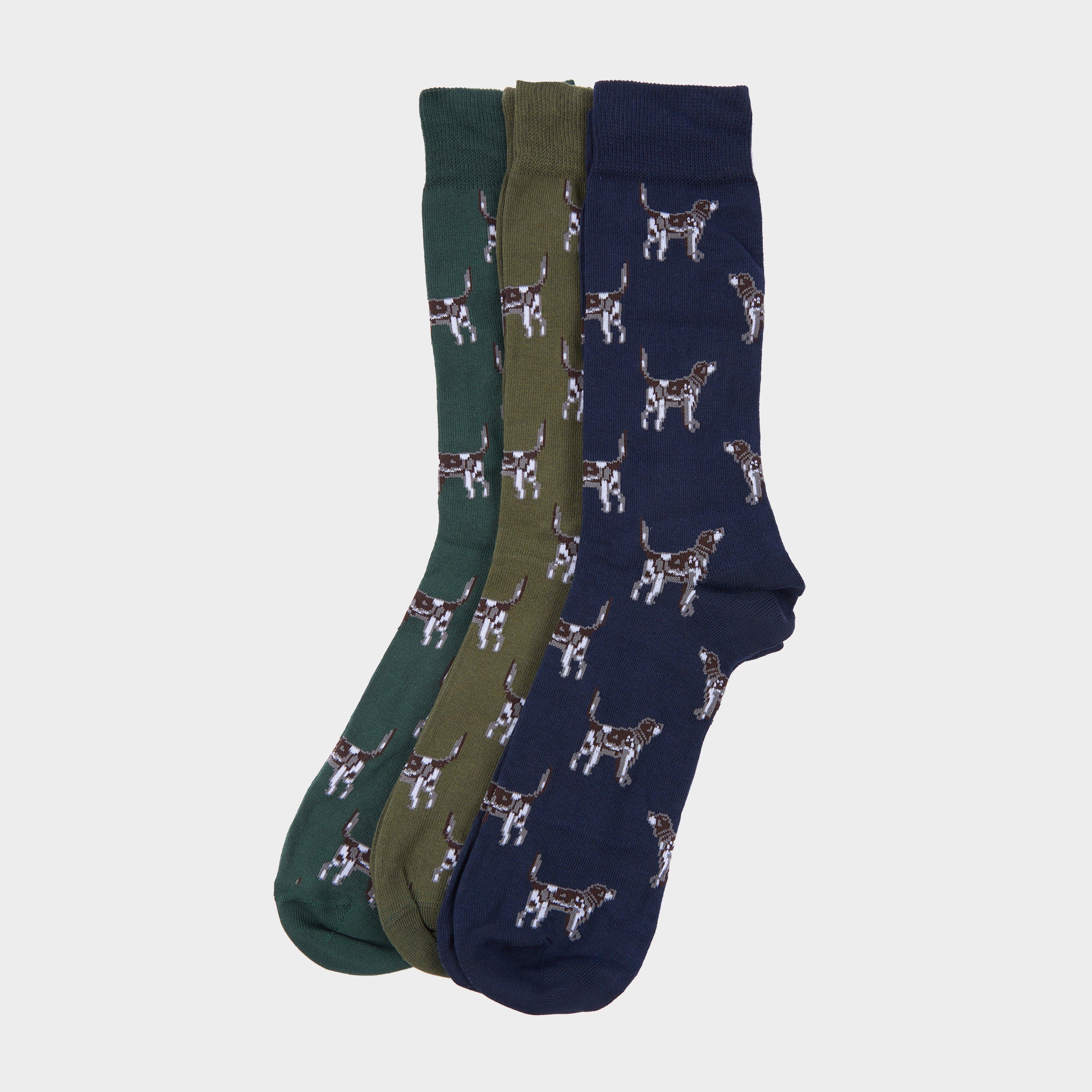 Mens Pointer Dog Socks Gift Box Blue/Green