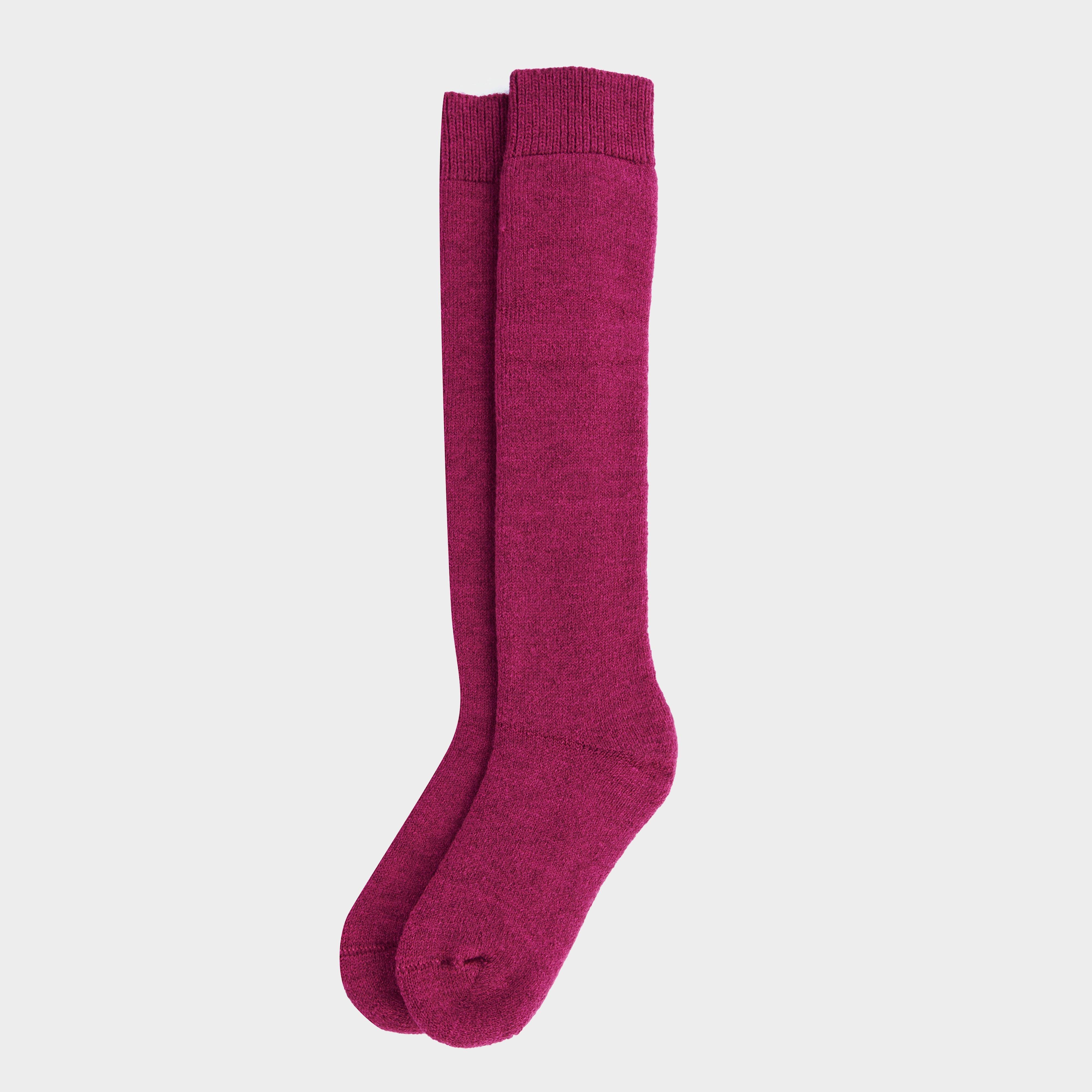 Womens Knee Length Wellington Socks Raspberry