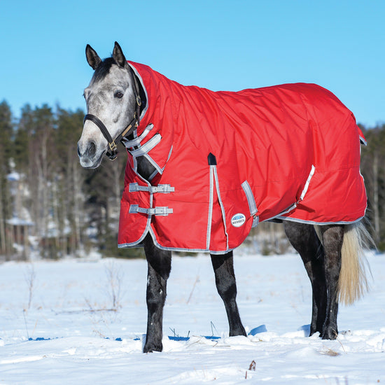 ComFiTec Classic Combo Neck Heavy Turnout Rug Red/Silver/Navy