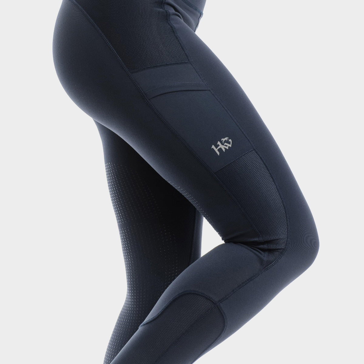 Womens Silicone Grip Riding Tights Navy