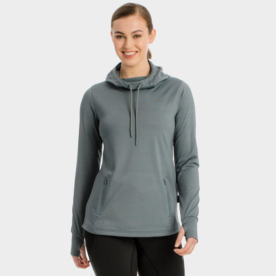 Womens Tech Hooded Fleece Grey