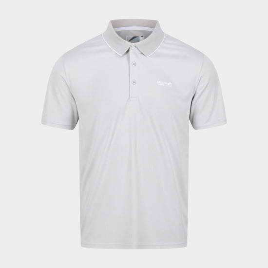 Mens Maverik V Polo Shirt Silver Grey