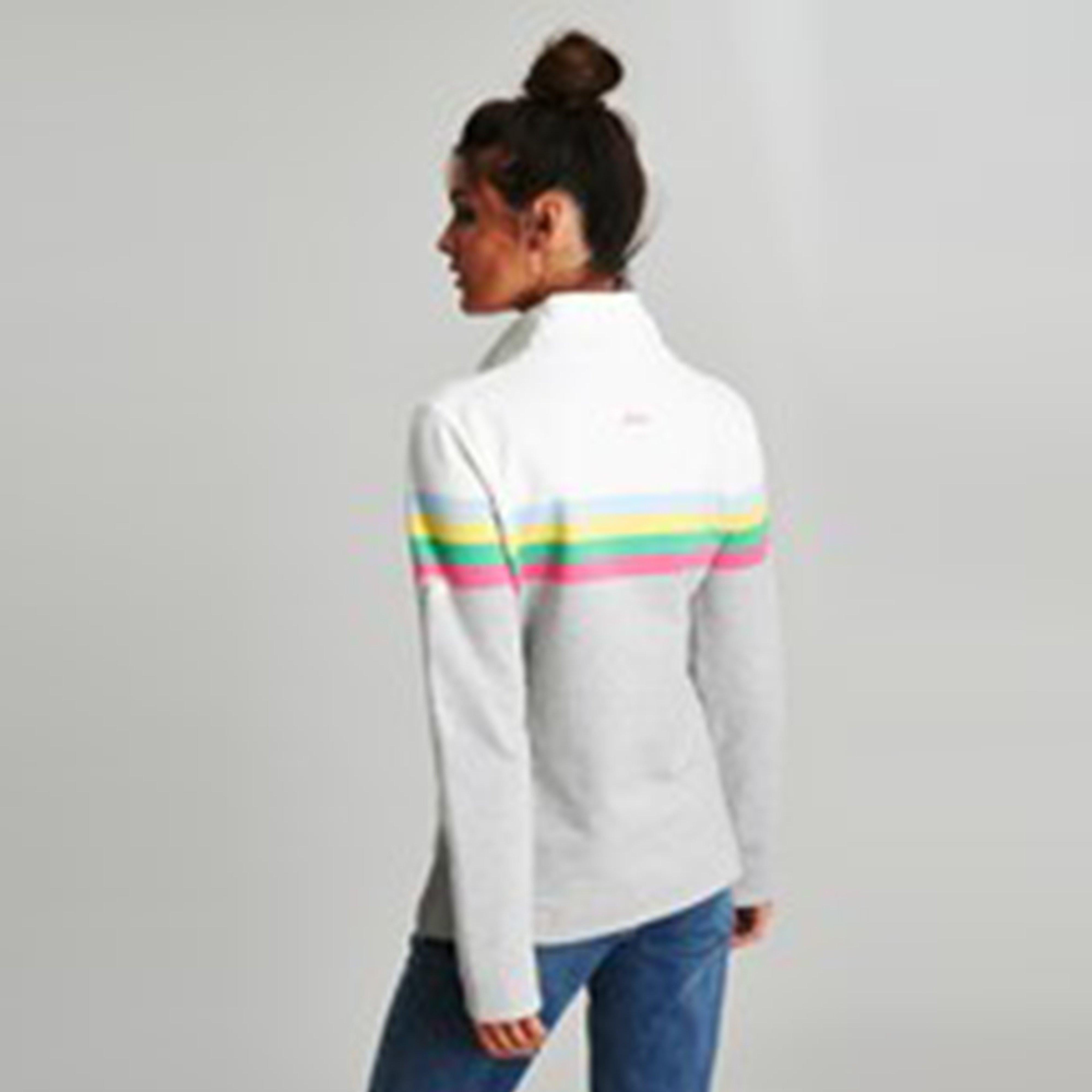 Womens Saunton Sweatshirt Grey Marl Stripe