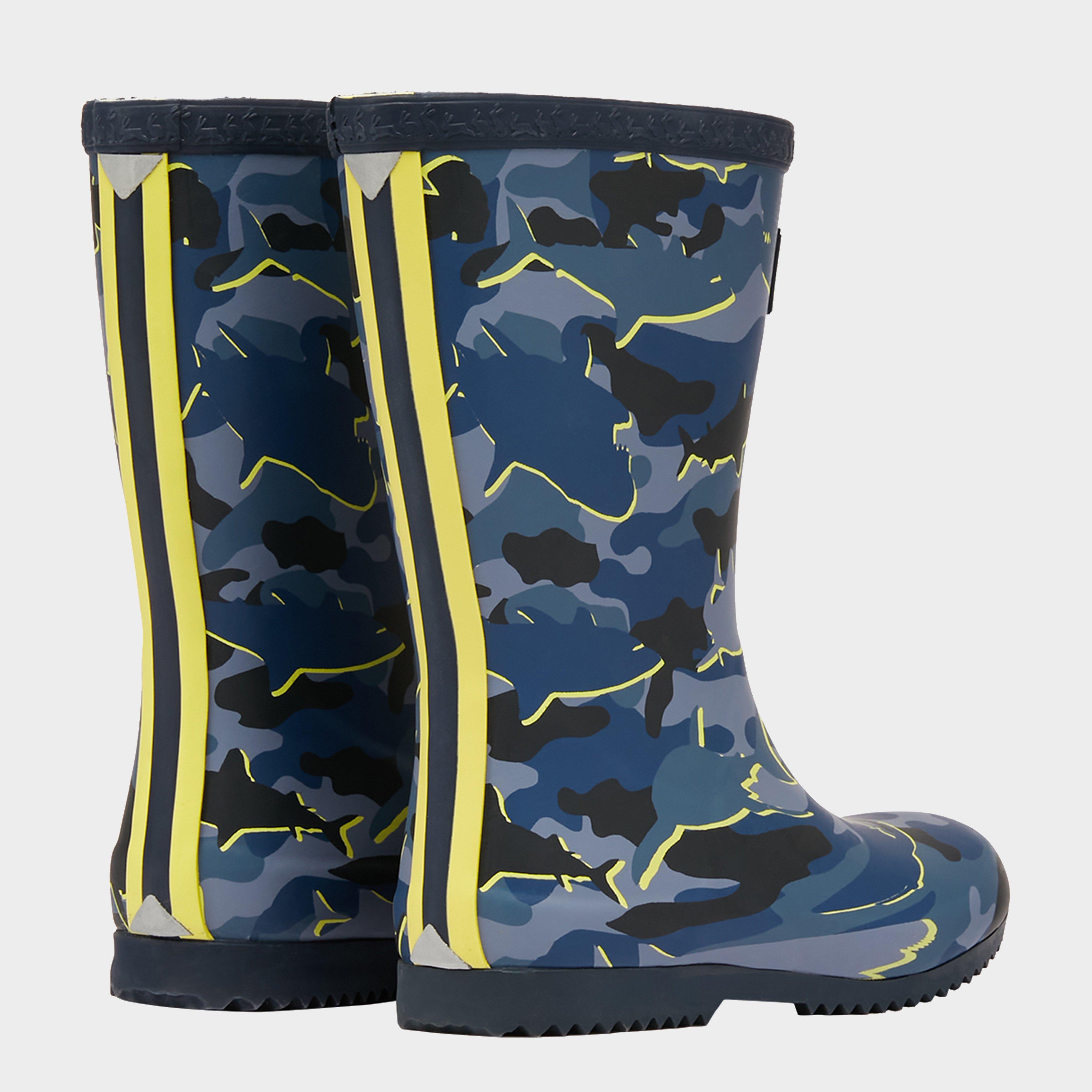 Kids' Roll Up Wellies Camo Shark