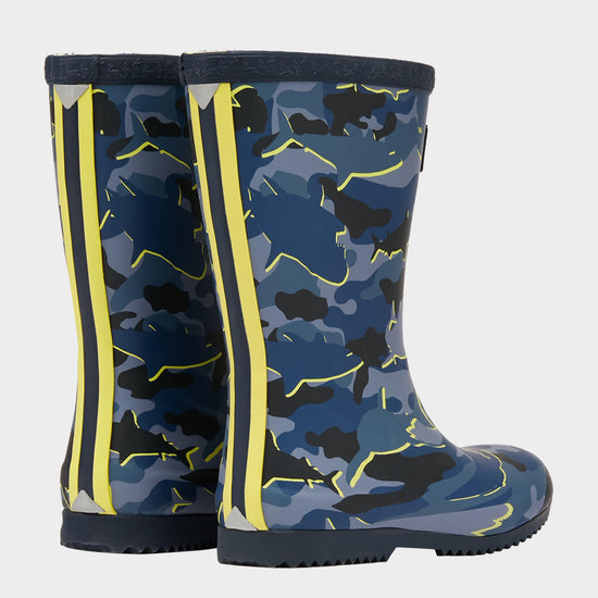 Kids' Roll Up Wellies Camo Shark