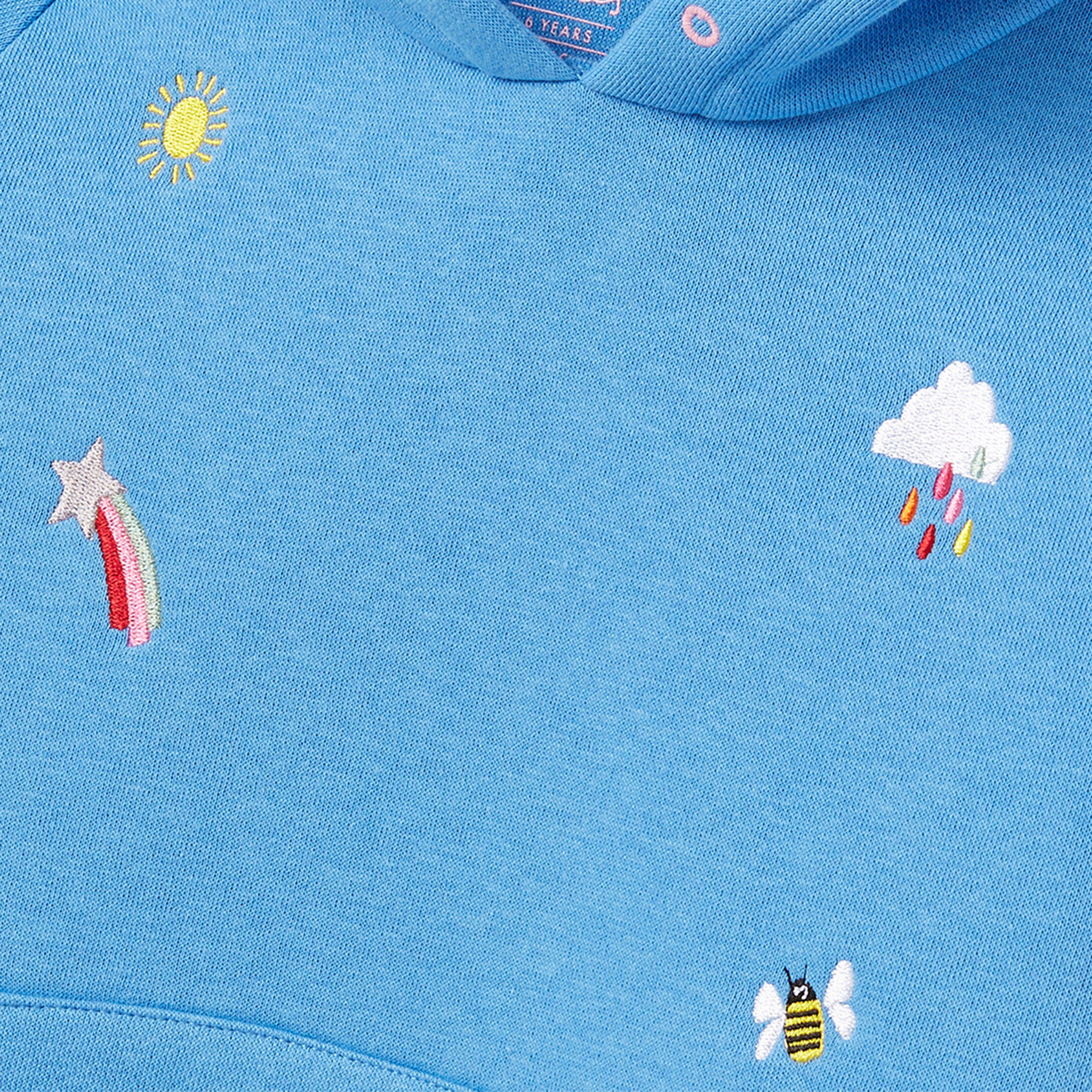 Kids Lucas Raglan Sleeve Hooded Sweatshirt Blue Weather