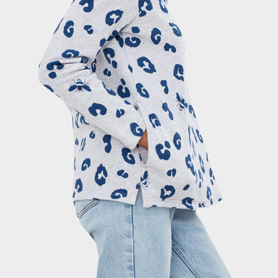 Womens Pip Print Sweatshirt Grey Leopard