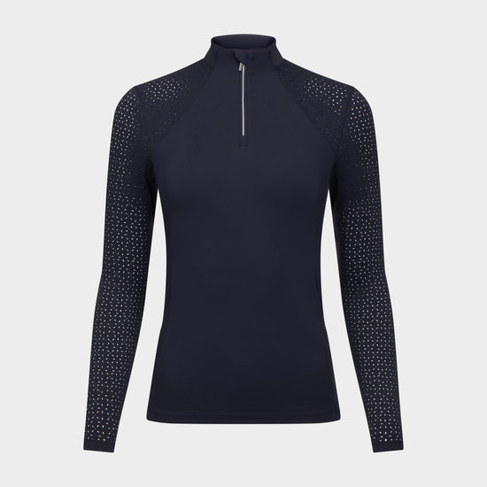 Long Sleeve Lazercut Base Layer Navy