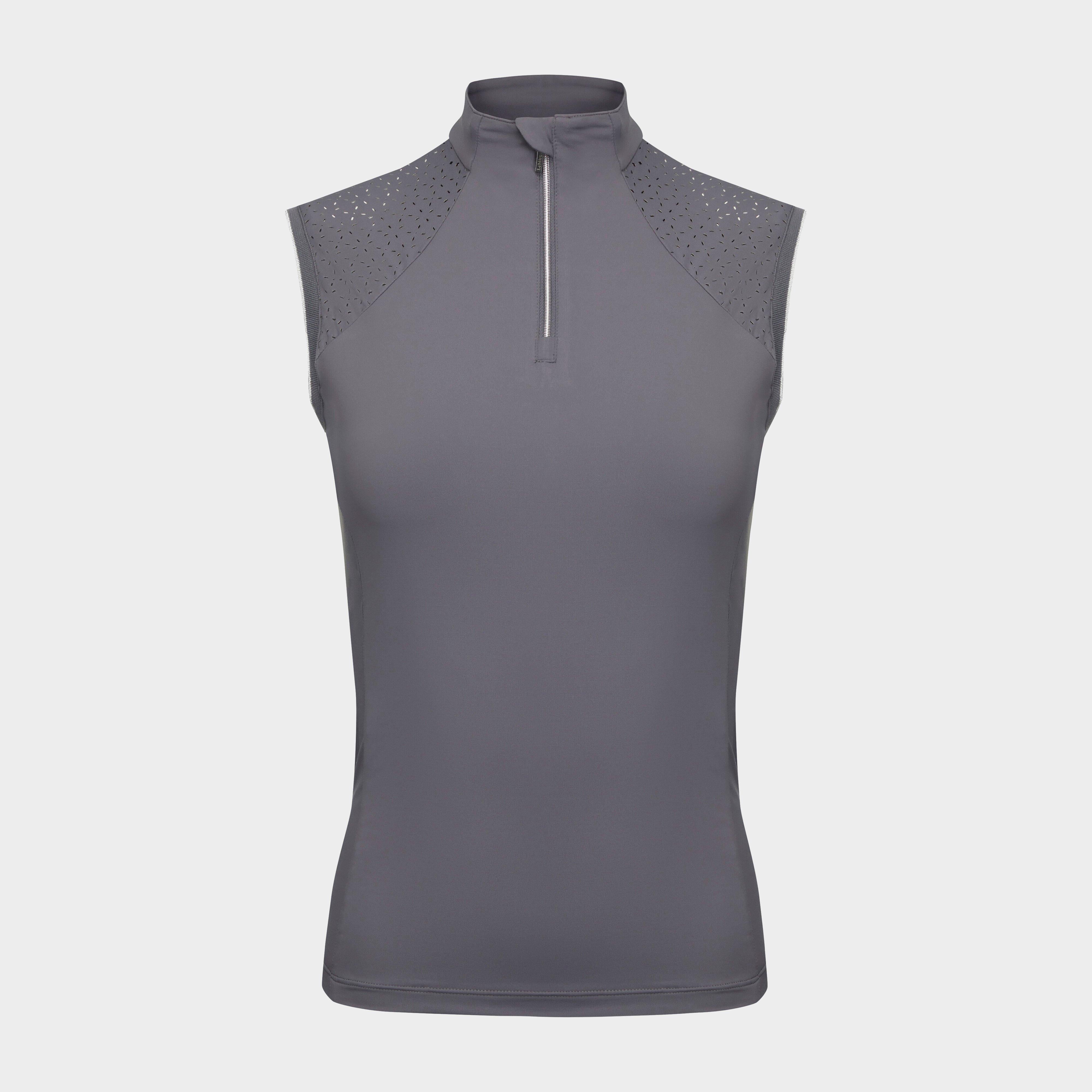 Womens Sleeveless Lazercut Base Layer Grey
