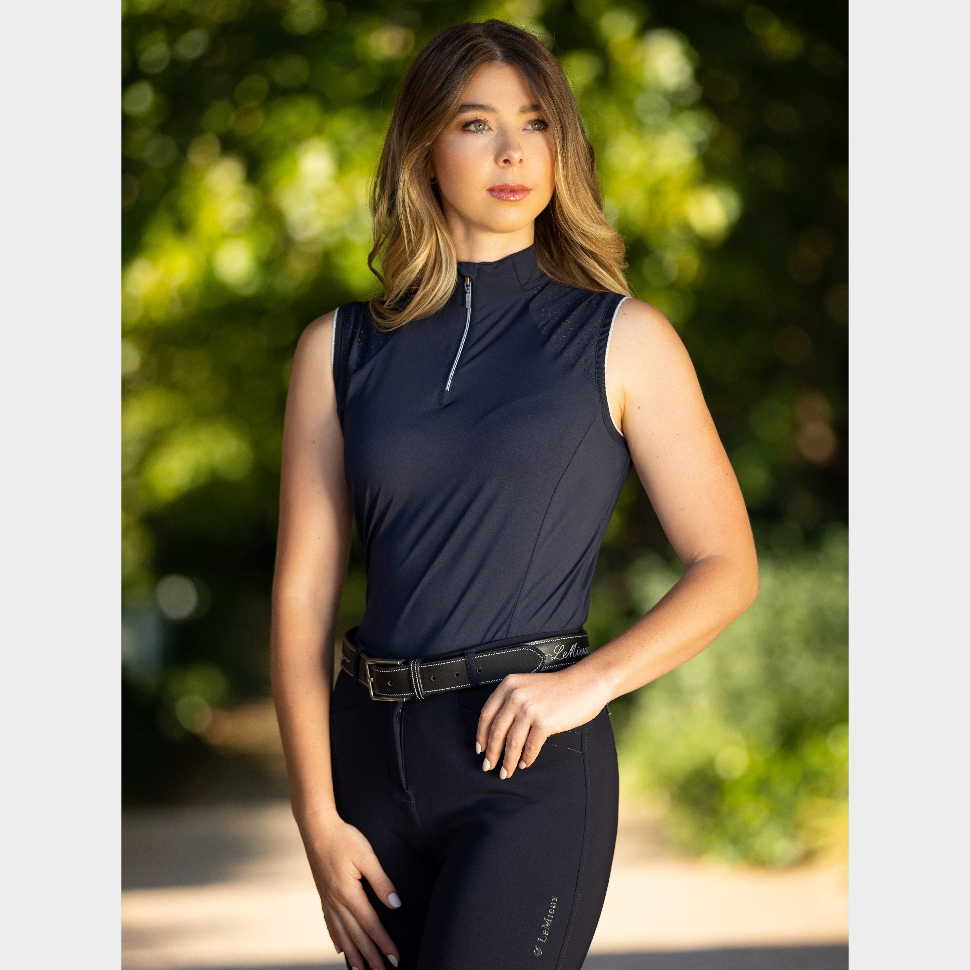 Womens Sleeveless Lazercut Base Layer Navy