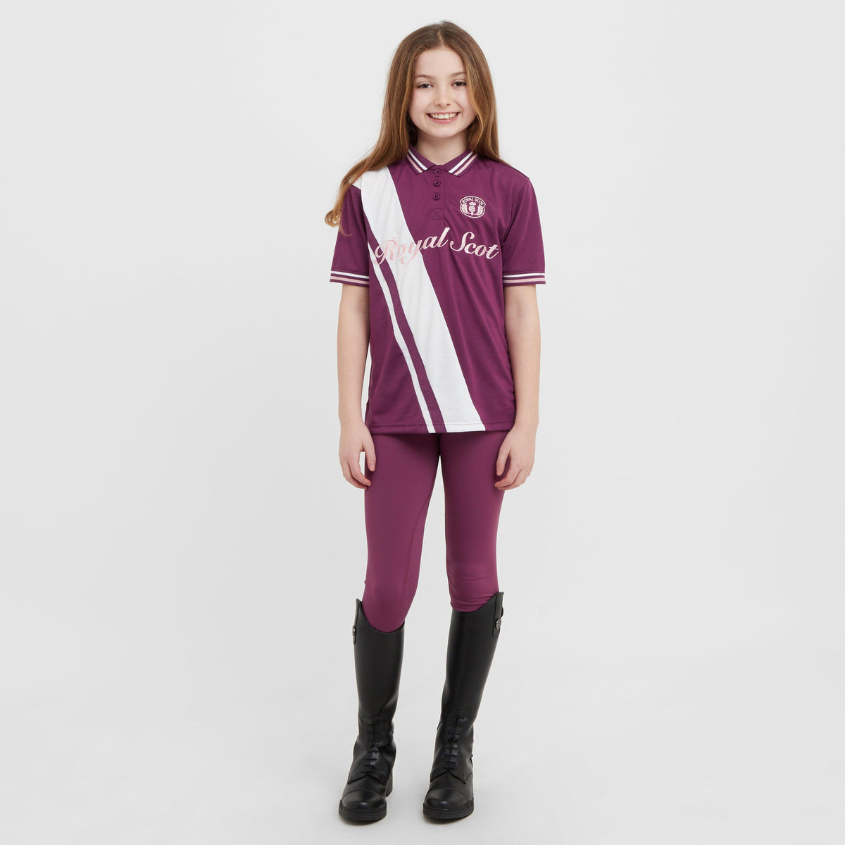 Kids Nora Team Short Sleeved Polo Shirt Wine