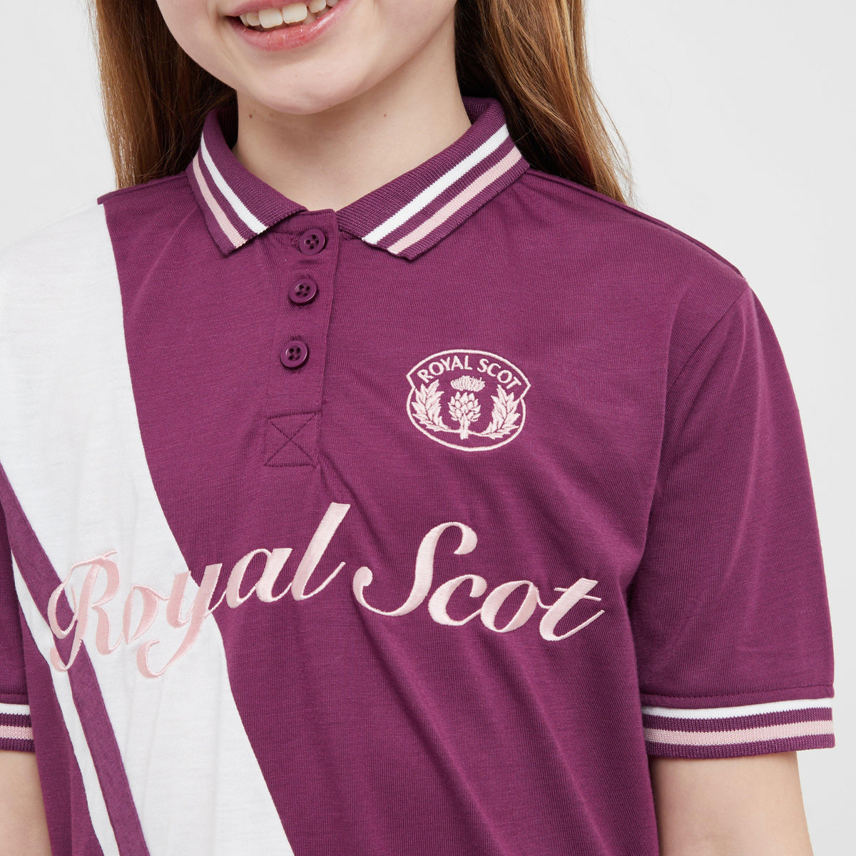 Kids Nora Team Short Sleeved Polo Shirt Wine