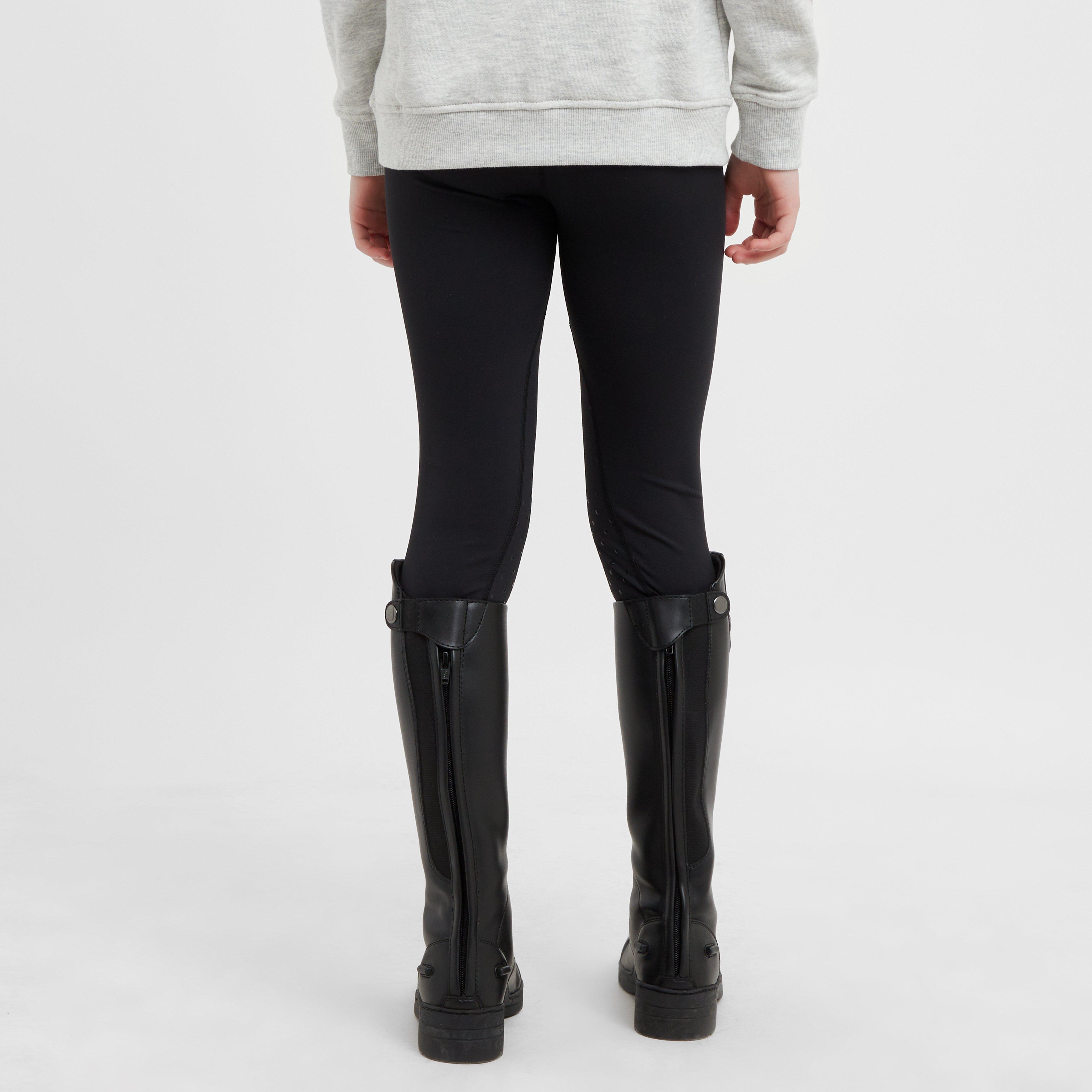 Kids Ivy Knee Patch Riding Tights Black Caviar