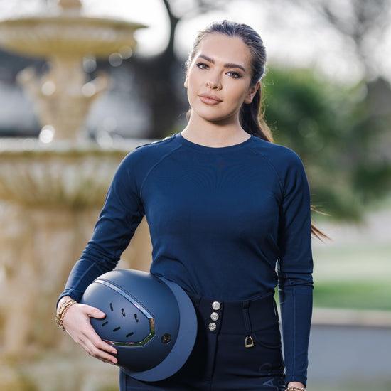 Kylo Standard Peak Riding Hat Navy Matte