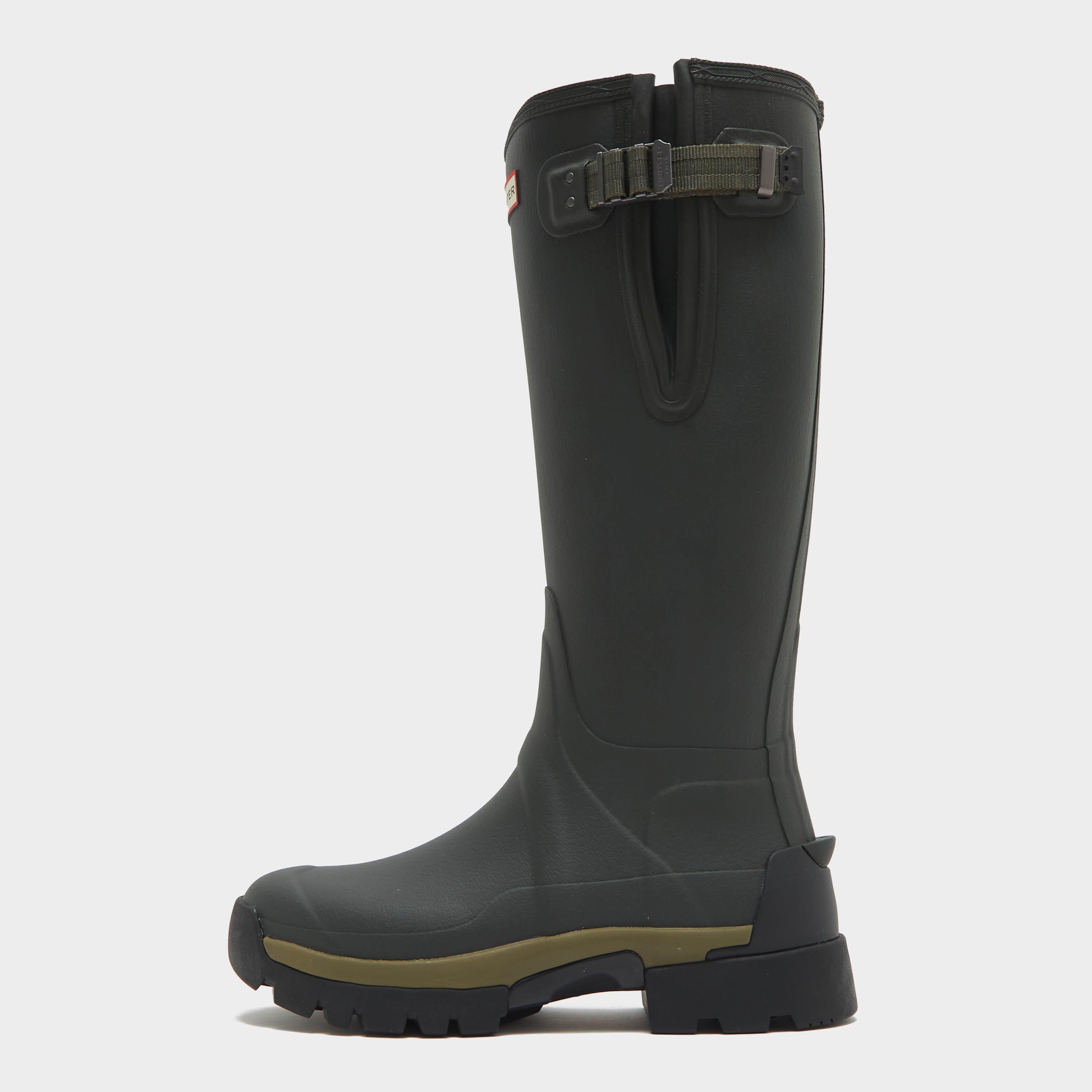 Womens Balmoral Neoprene Side Adjustable Wellington Boots Dark Olive