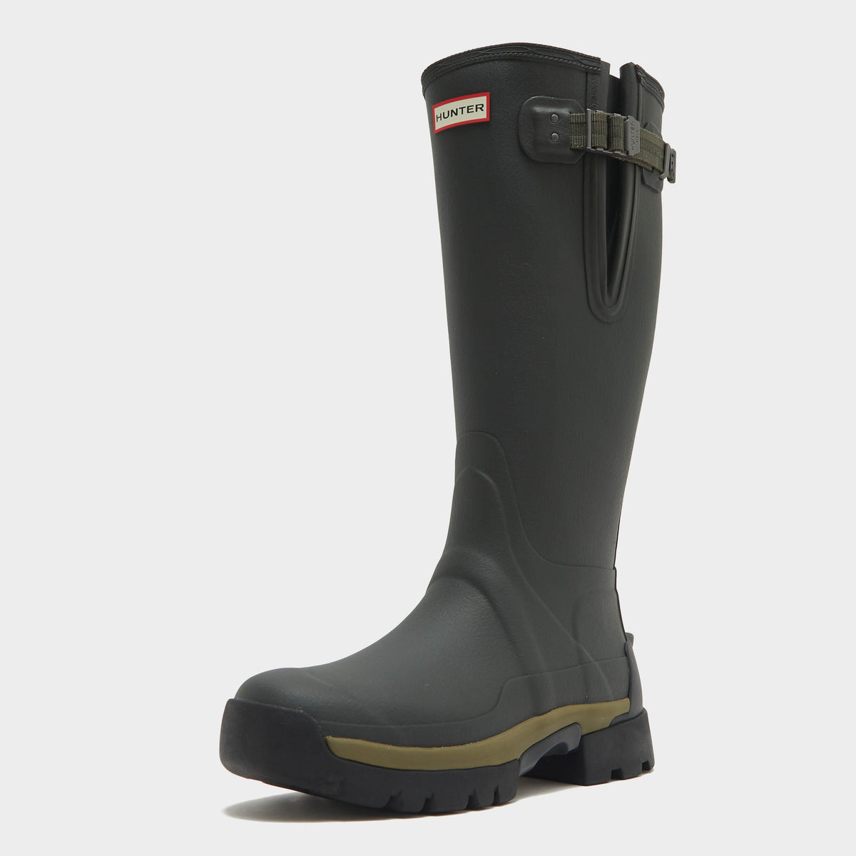 Womens Balmoral Neoprene Side Adjustable Wellington Boots Dark Olive