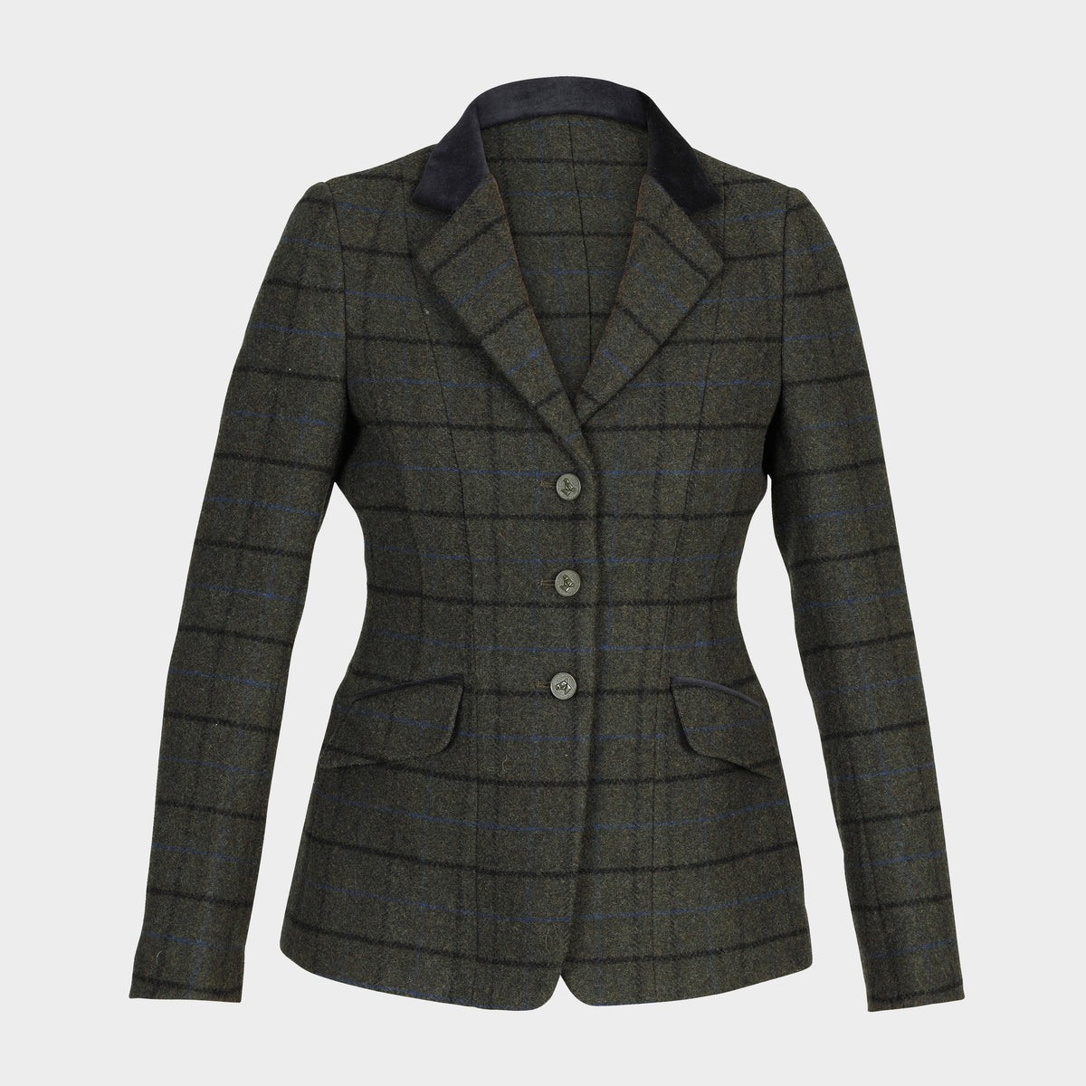 Womens Saratoga Tweed Jacket Dark Green Check