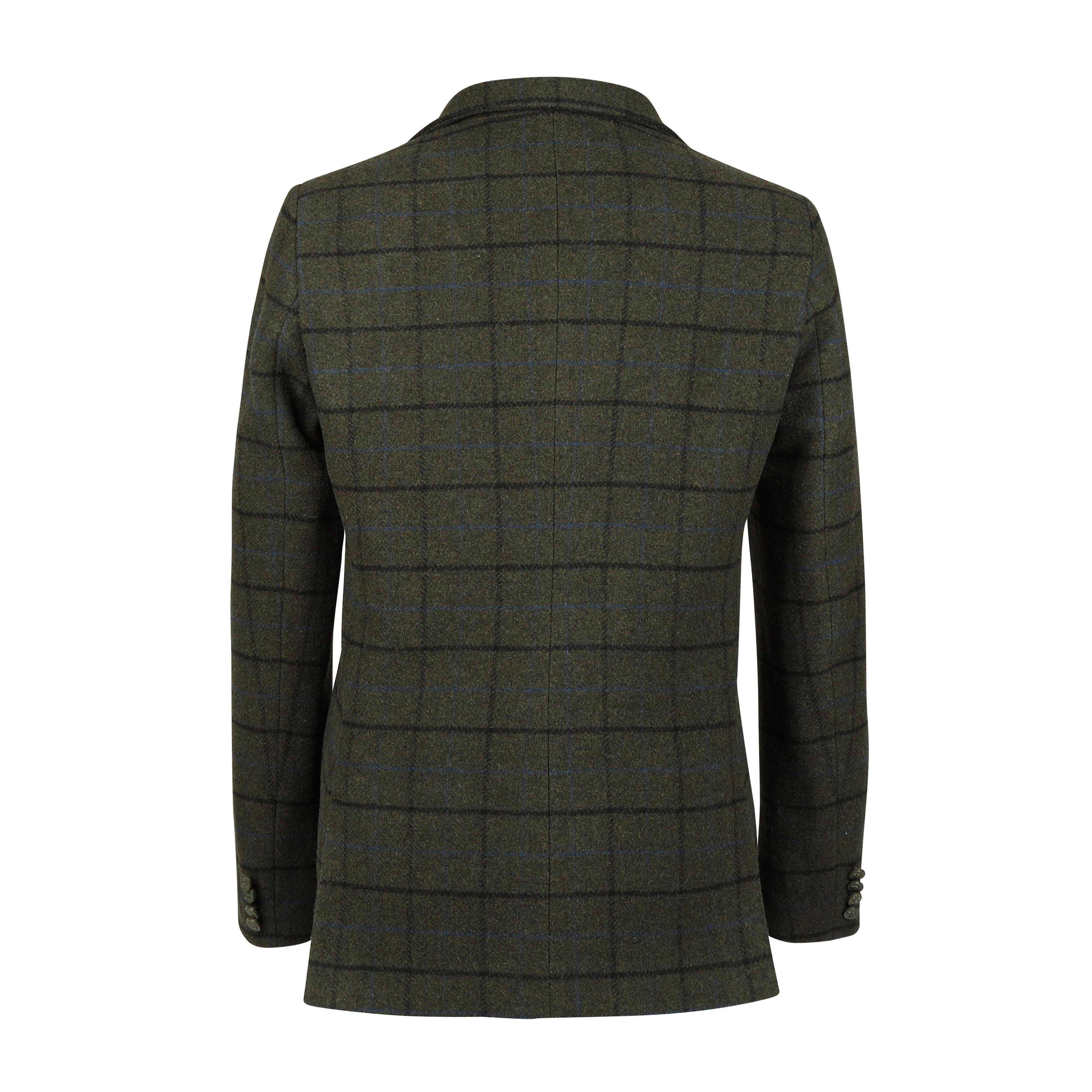 Mens Saratoga Tweed Jacket Dark Green Check