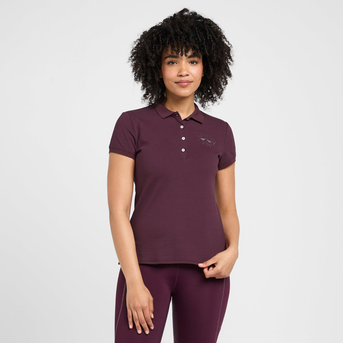 Womens Classic Short Sleeved Polo Shirt Dark Berry