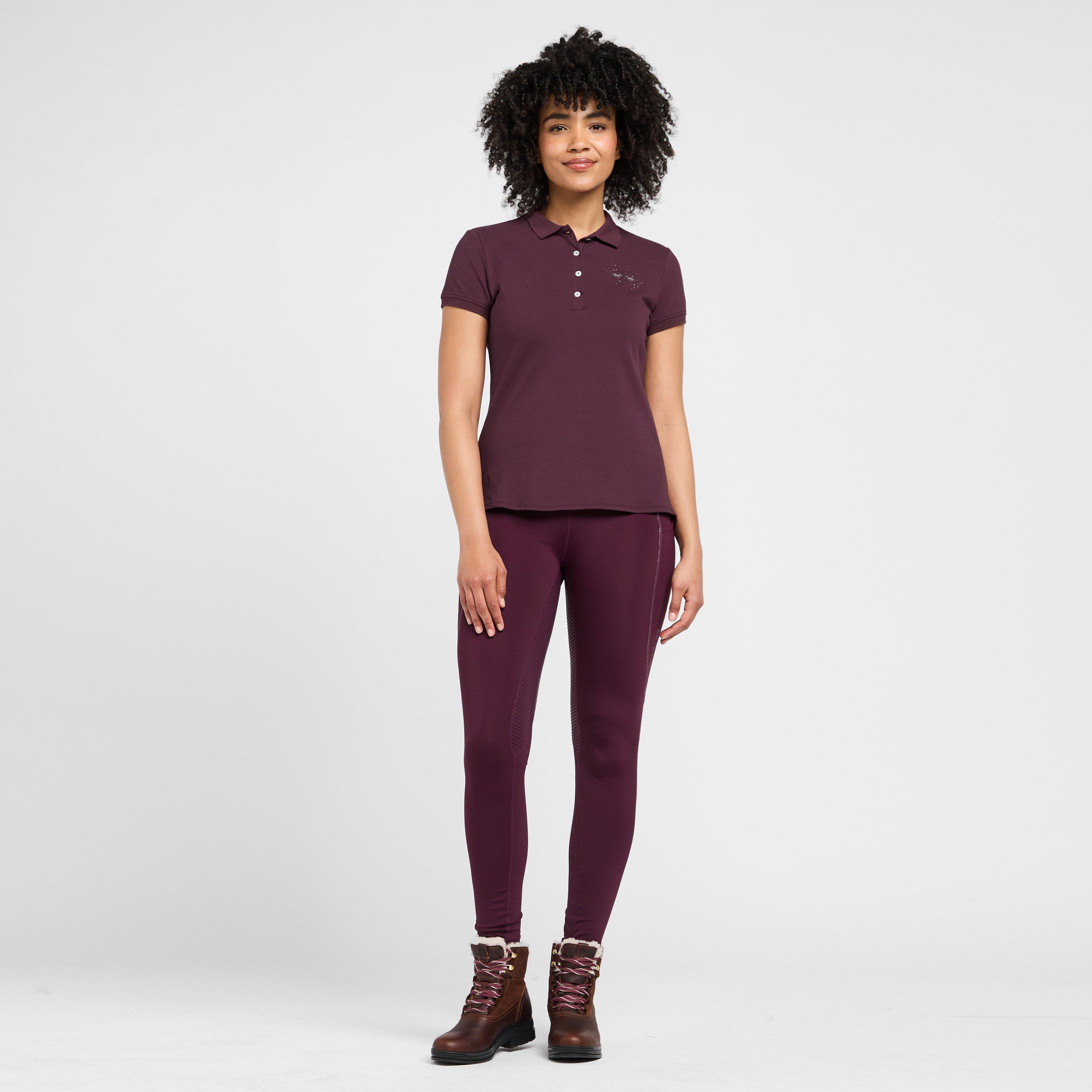 Womens Classic Short Sleeved Polo Shirt Dark Berry