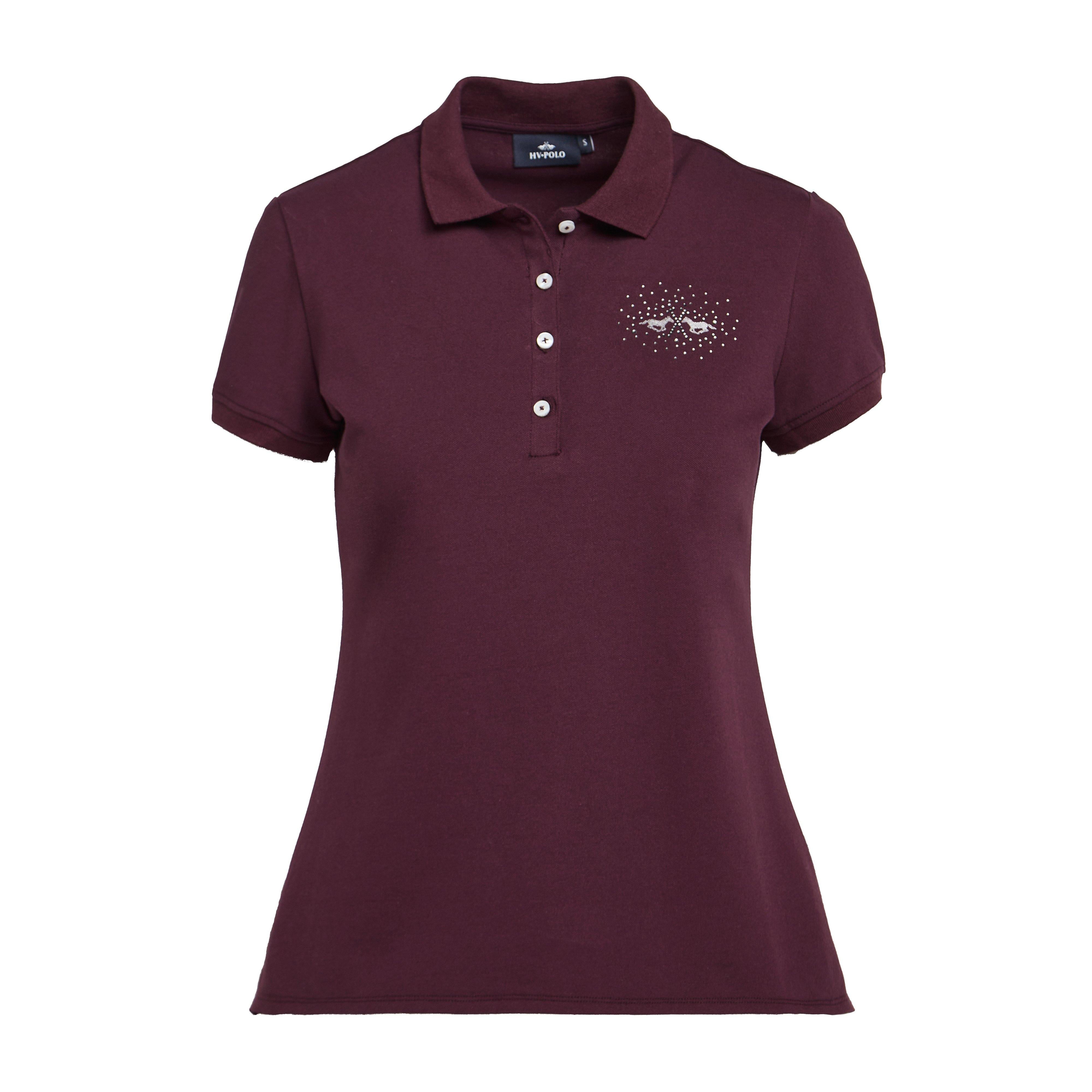 Womens Classic Short Sleeved Polo Shirt Dark Berry