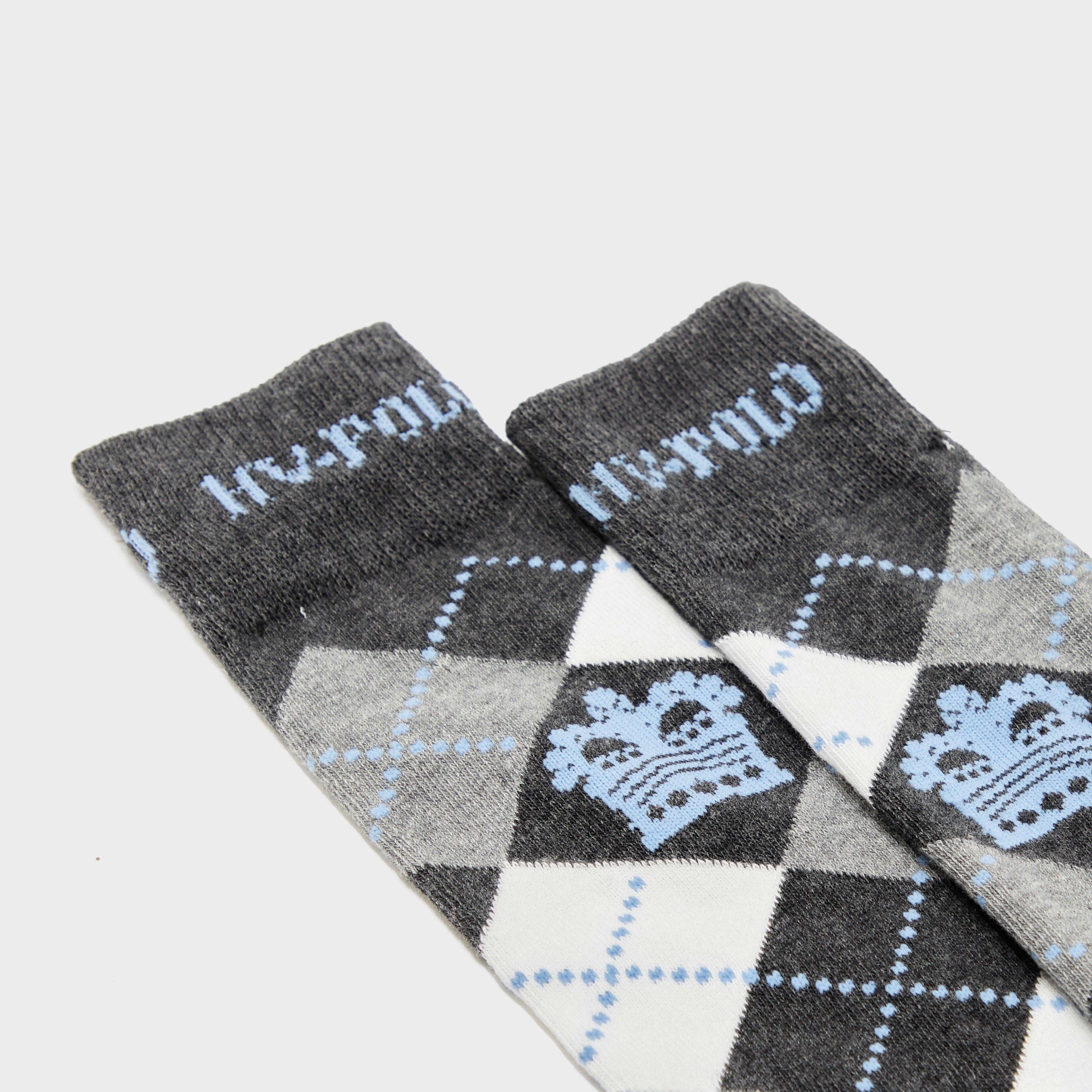Argyle Socks Grey Soft Blue